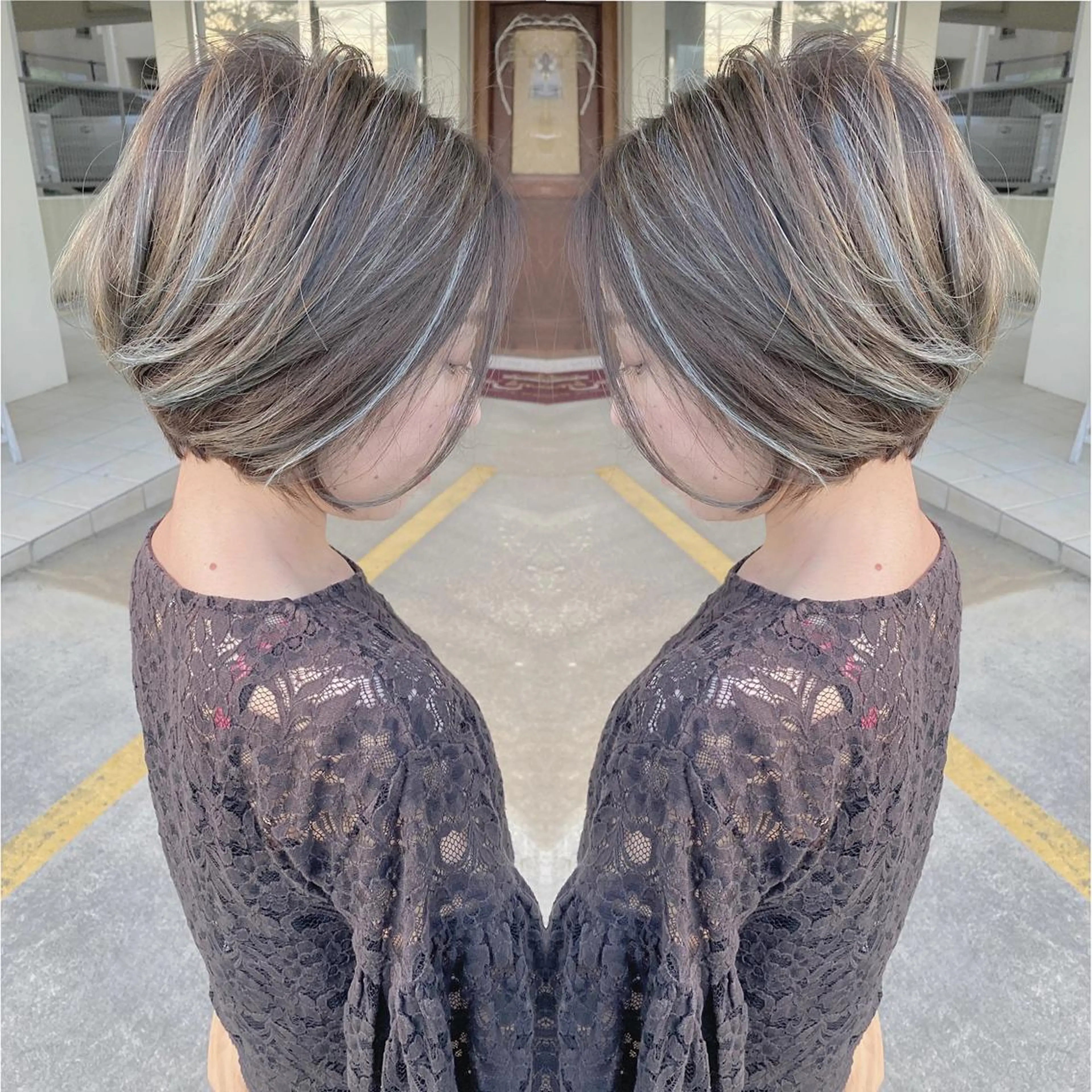 ミディアム カラー イルミナカラー カット ヘアカラー grand juteのヘアスタイル