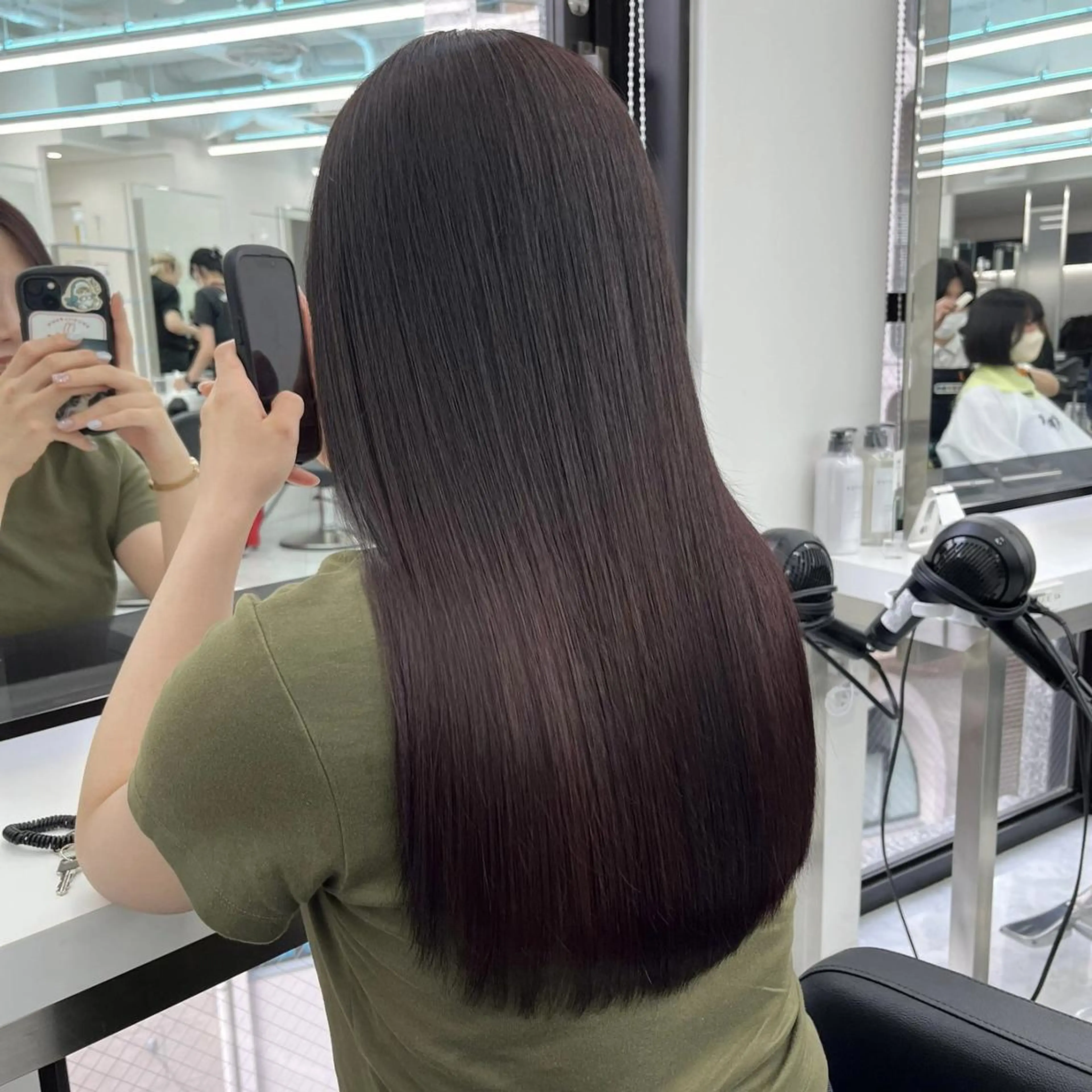 カラー パーマ ロング ヘアカラー 愛され暖色♥️モテ 艶髪♥️りなのヘアスタイル