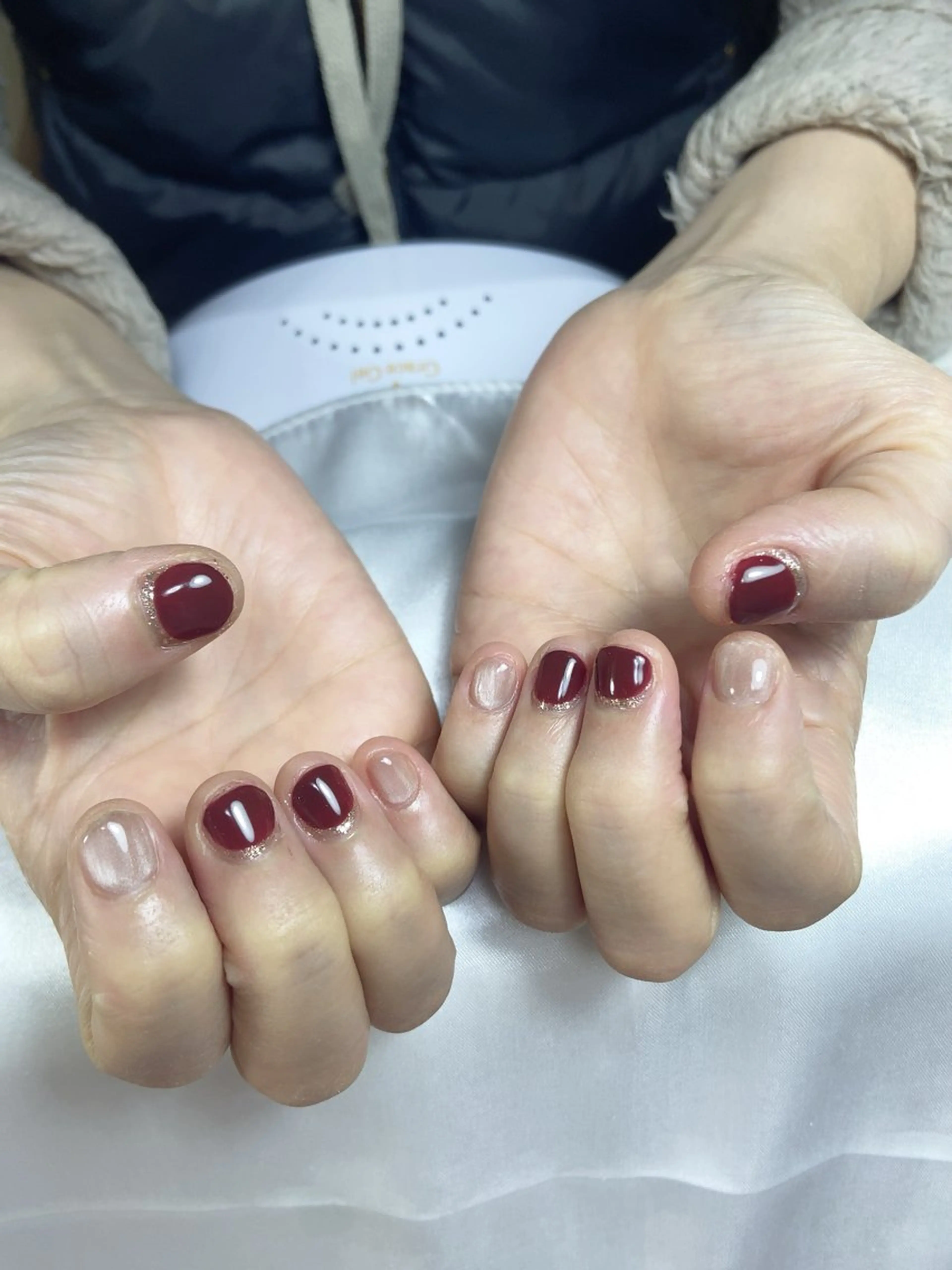 ネイル ボルドー ハンドネイル ﾈｲﾙｻﾛﾝ Bellefleurのネイルデザイン