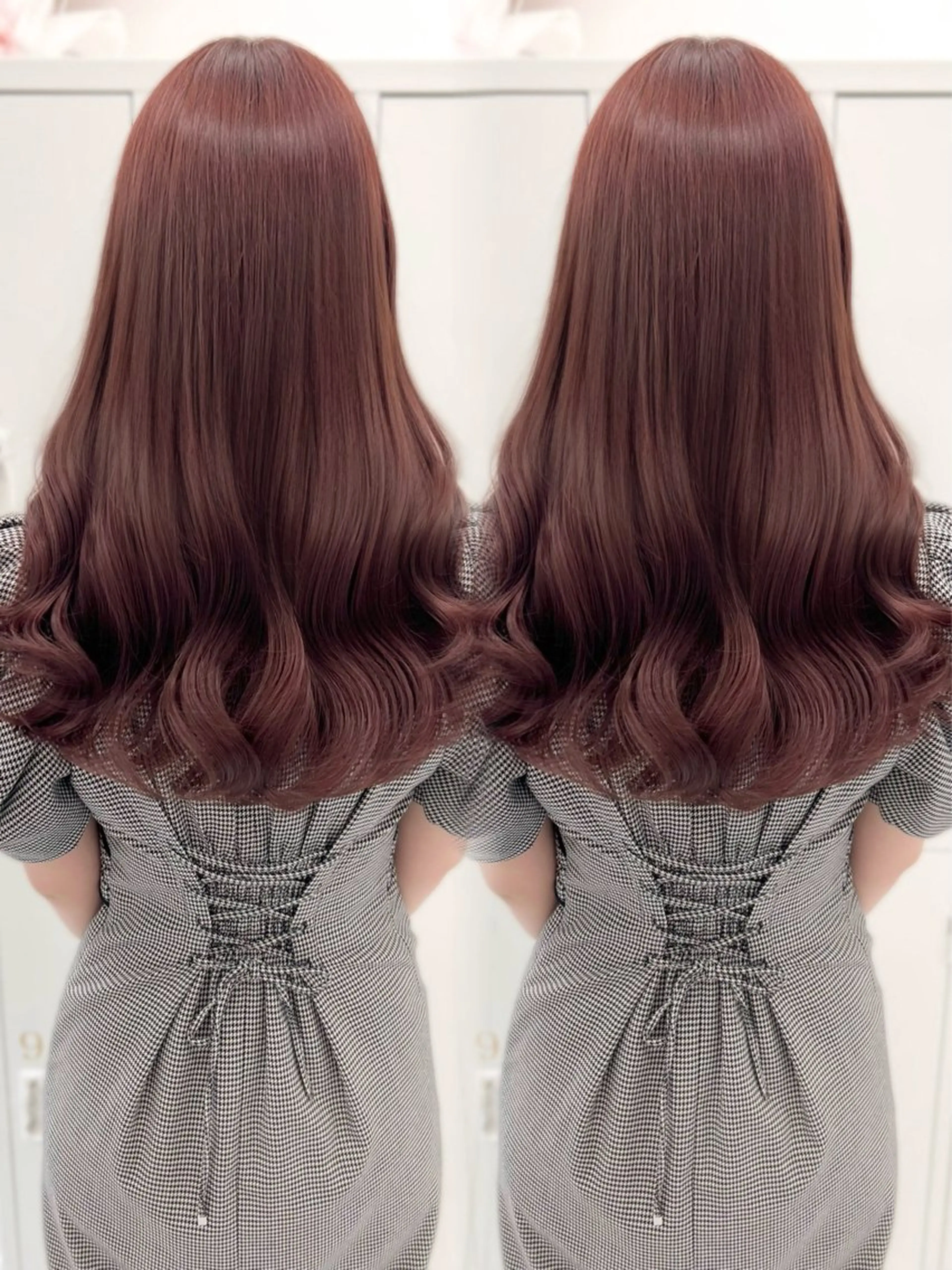 セミロング カラー ブリーチ ブラウンカラー ブリーチなしカラー ピンクカラー ピンクブラウン カット ヘアカラー トリートメント 盛れる顔周り🤍渋谷 Risa🎀のヘアスタイル