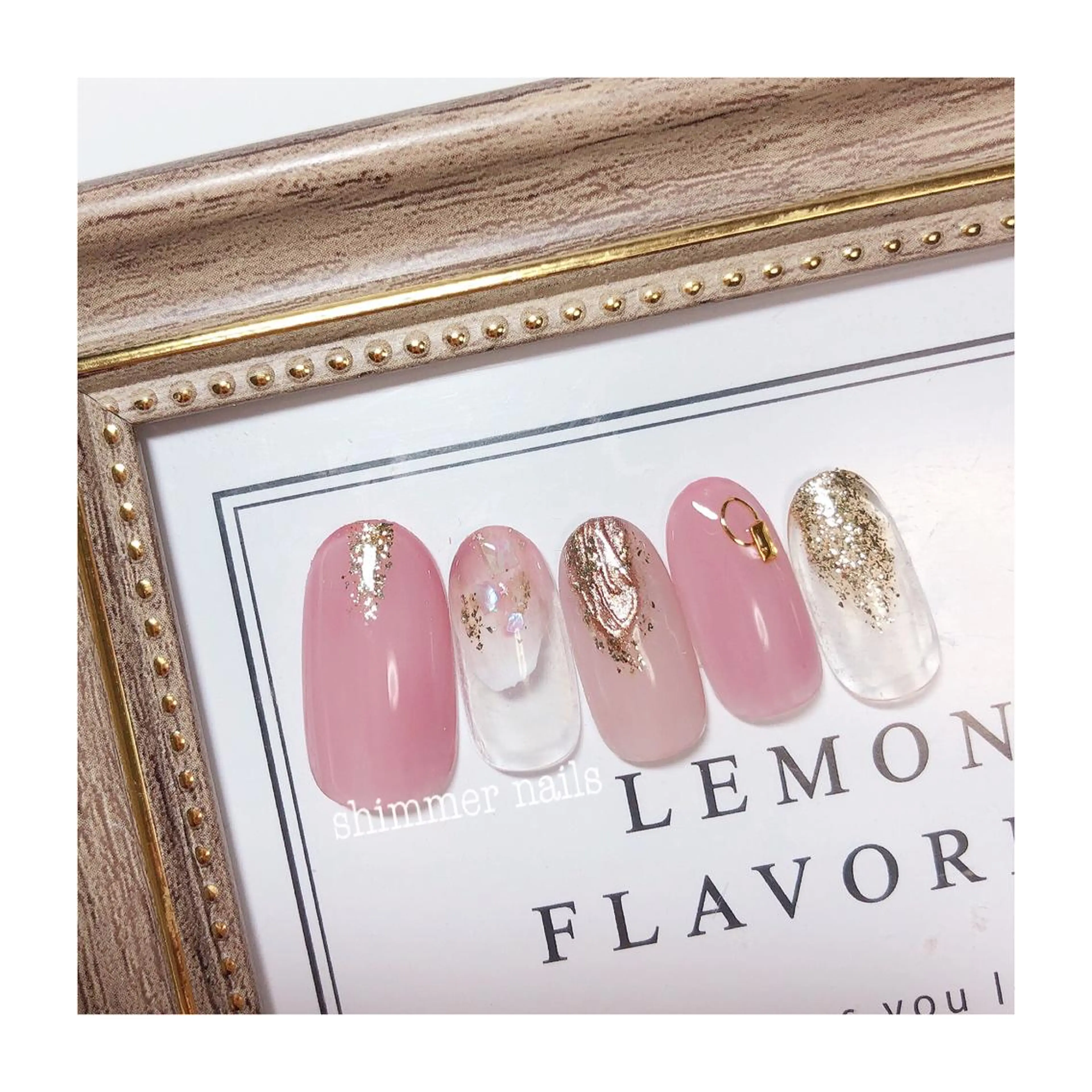 ネイル ピンク shimmer nailsのネイルデザイン