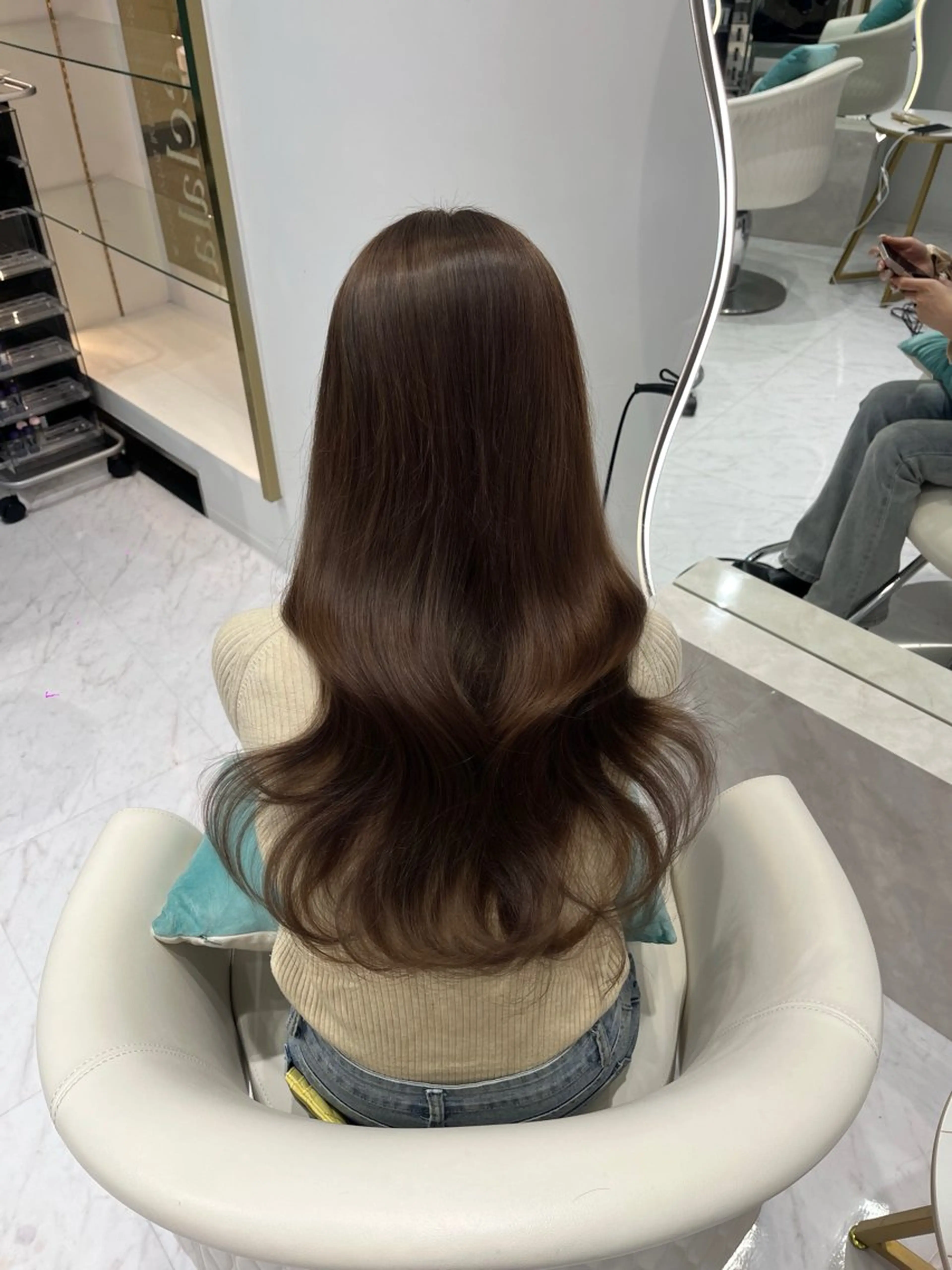 ロング カラー ブラウンカラー カット ヘアカラー トリートメント 名古屋/透明感カラー /韓国ヘア/高木梨帆のヘアスタイル