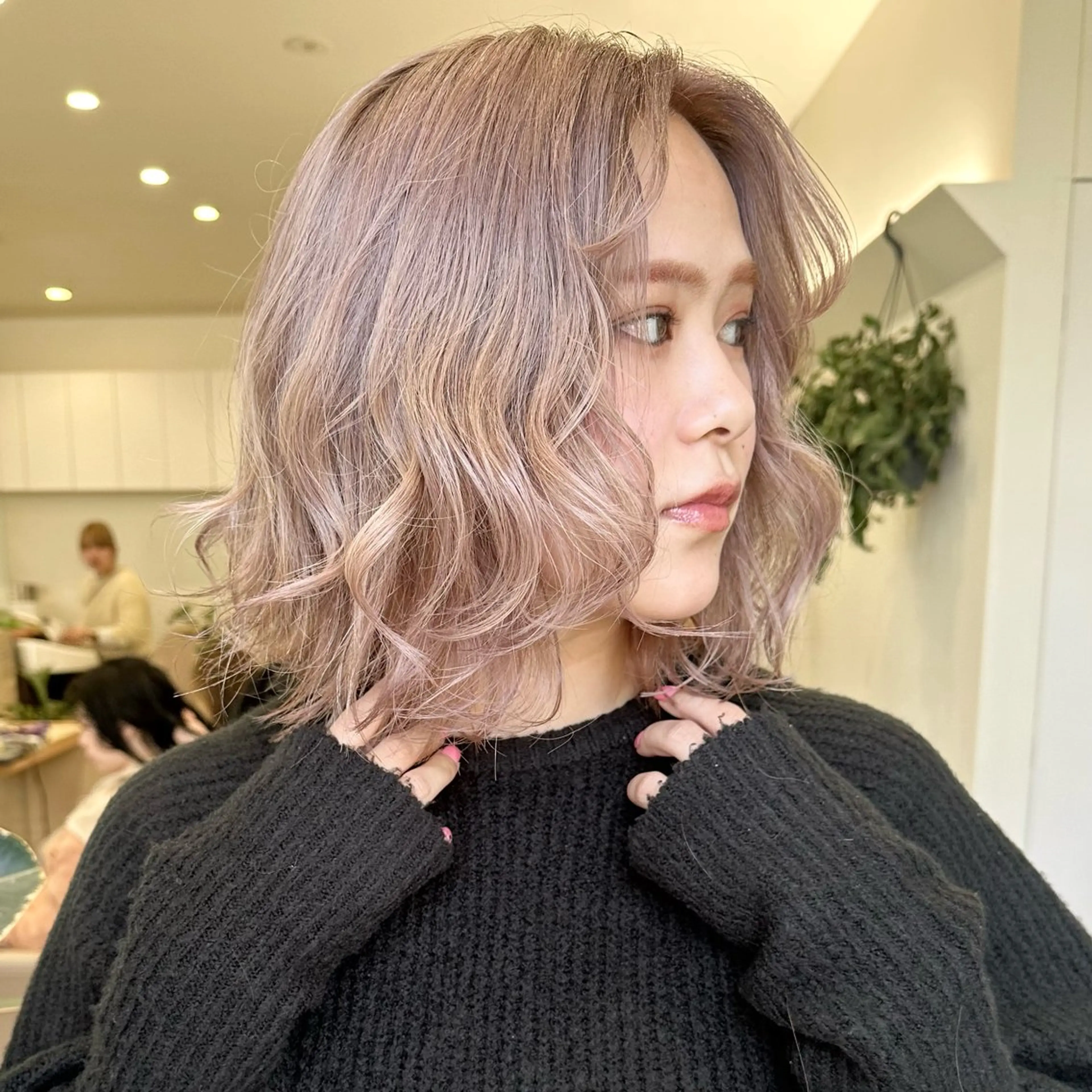 ミディアム カラー rion🪽 /縮毛矯正のヘアスタイル