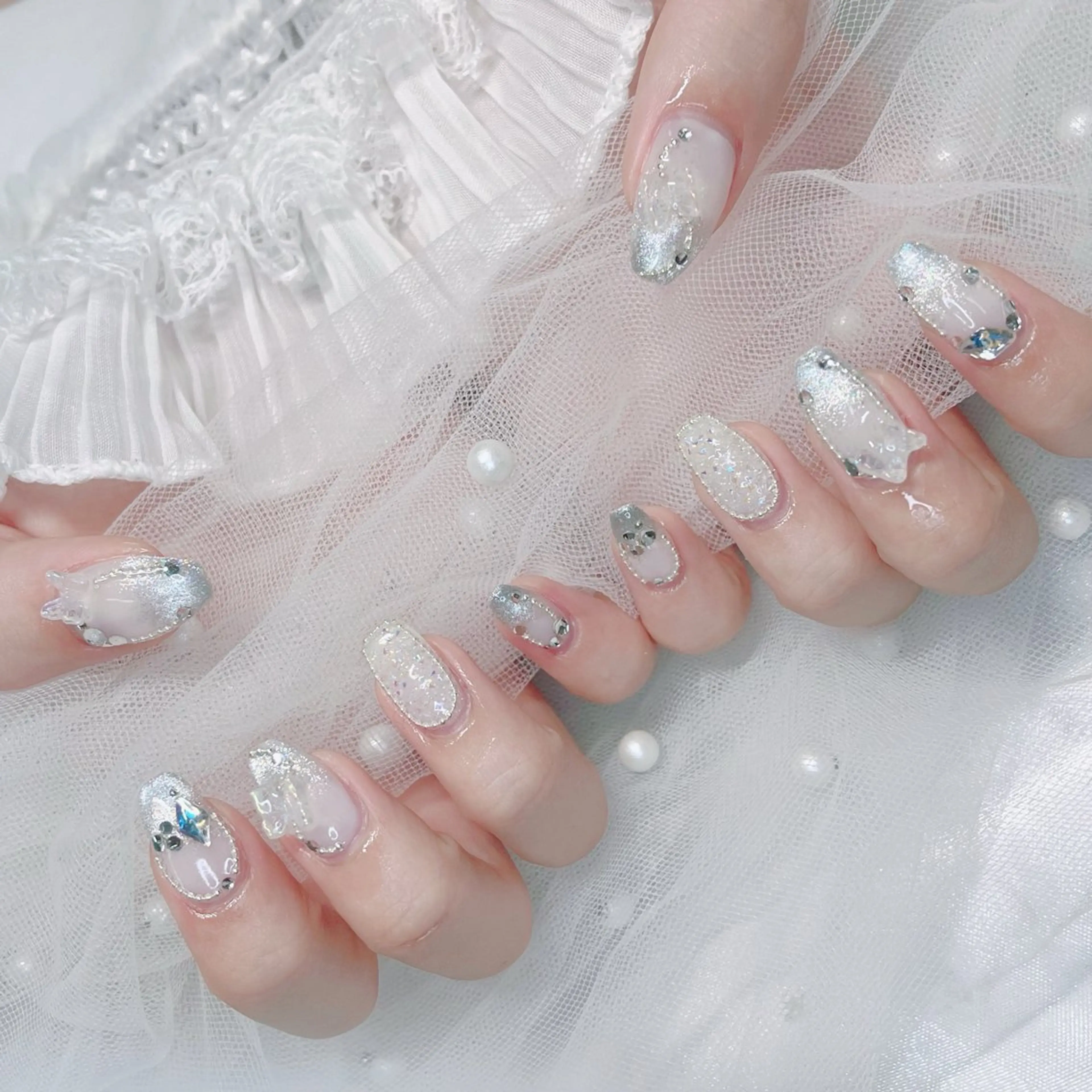 ネイル ハート ハンドネイル pomy nail 新宿店所属・otomi 🌼*･のネイルデザイン