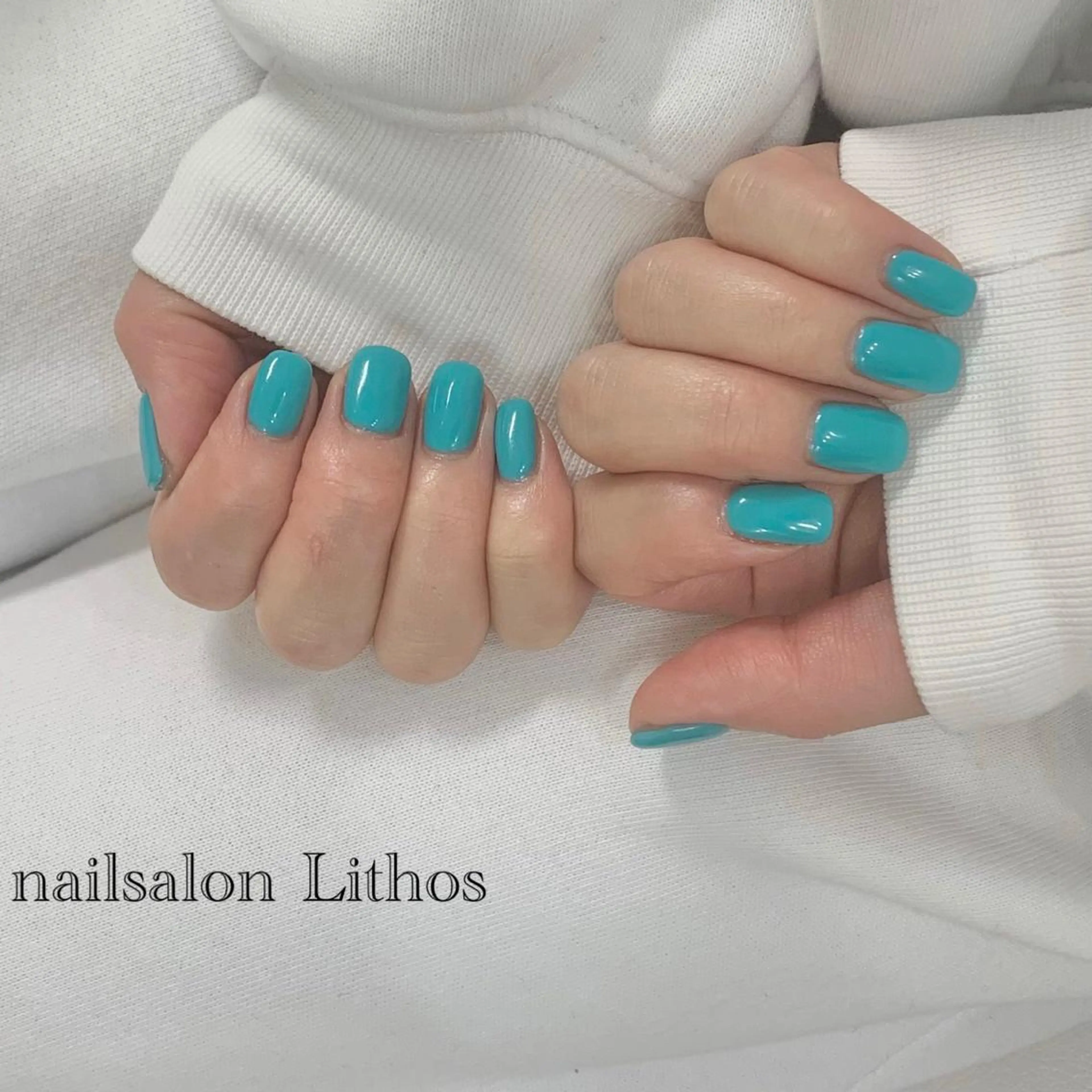ネイル グリーン ハンドネイル nailsalon Lithos所属・nailsalon Recontreのネイルデザイン