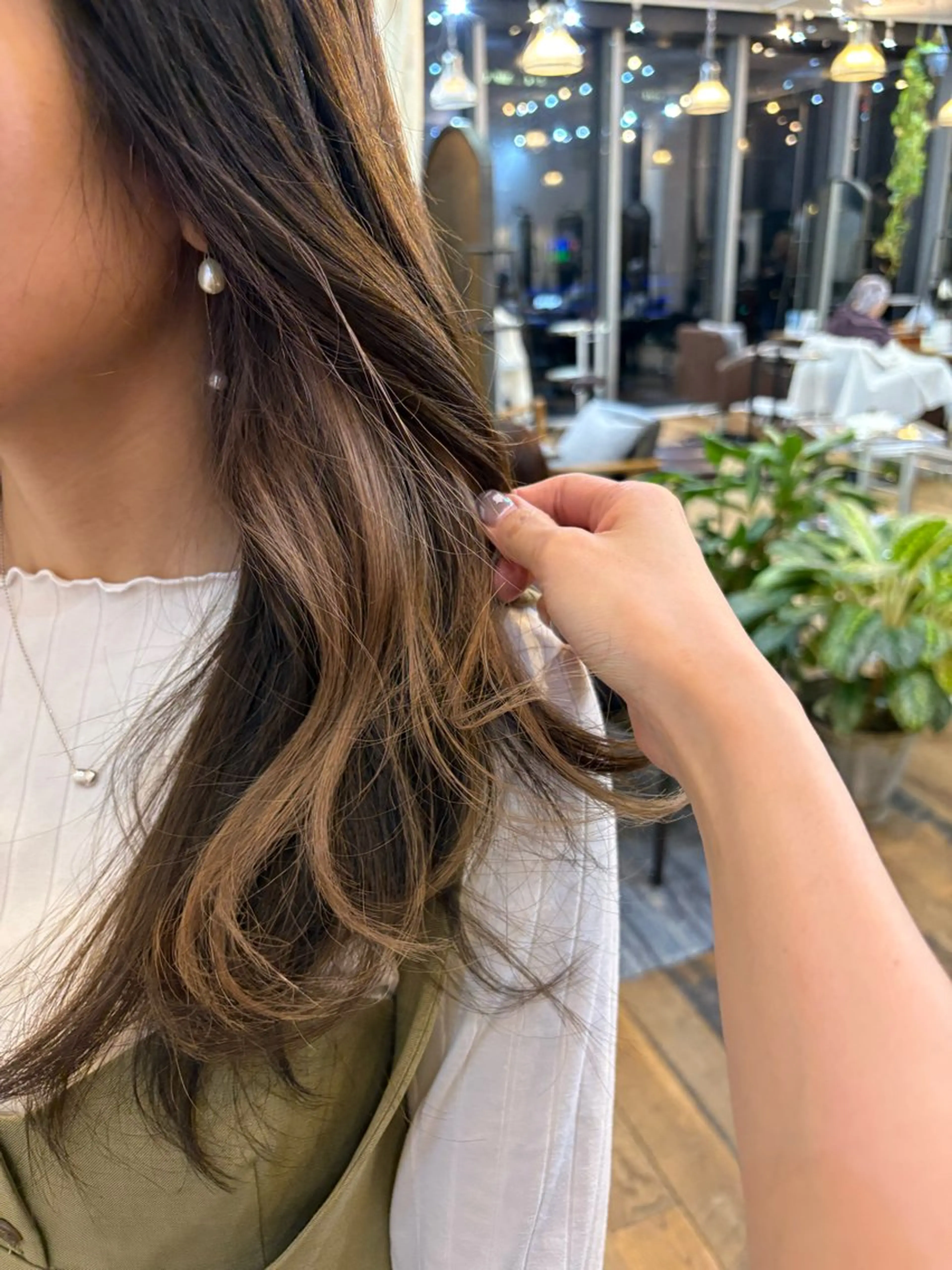 ロング カラー イヤリングカラー 似合わせカット‪// 鶴我万唯華のヘアスタイル