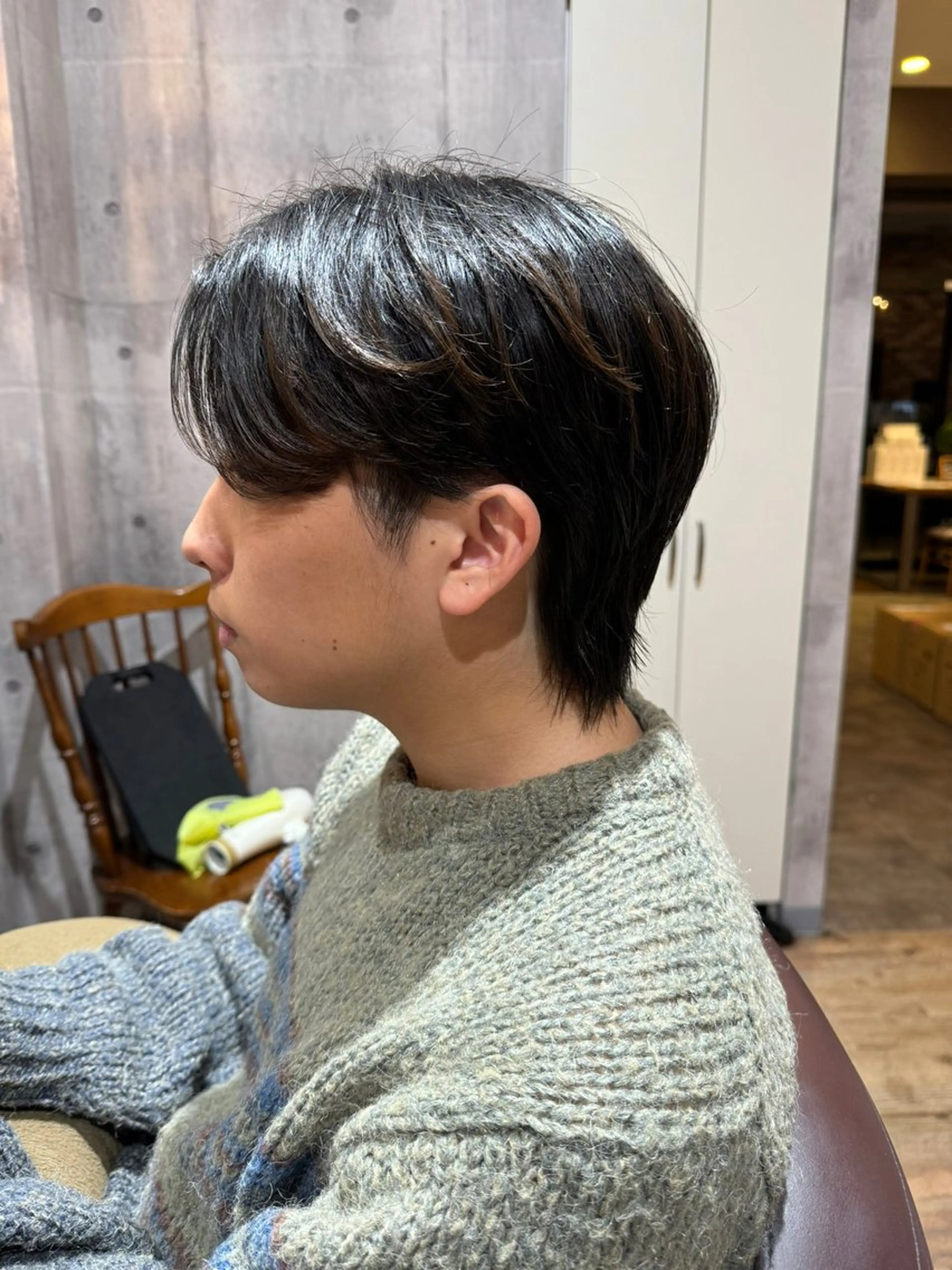 メンズ センターパート メンズウルフカット ウルフカット カット 🔅透明感カラー切田 はじめ🔆のヘアスタイル