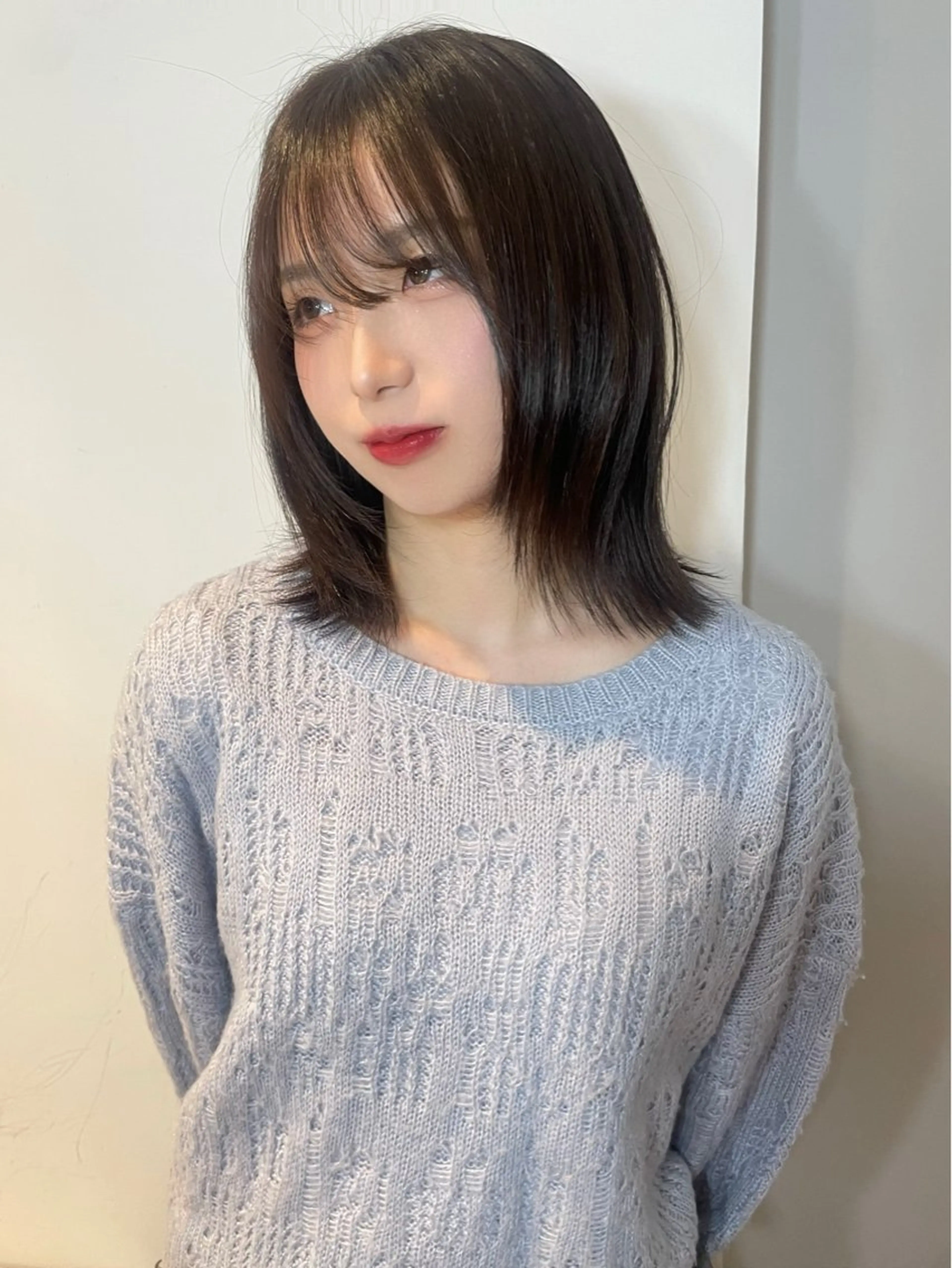 ミディアム レイヤーカット/ 縮毛矯正/ミサキ💐のヘアスタイル