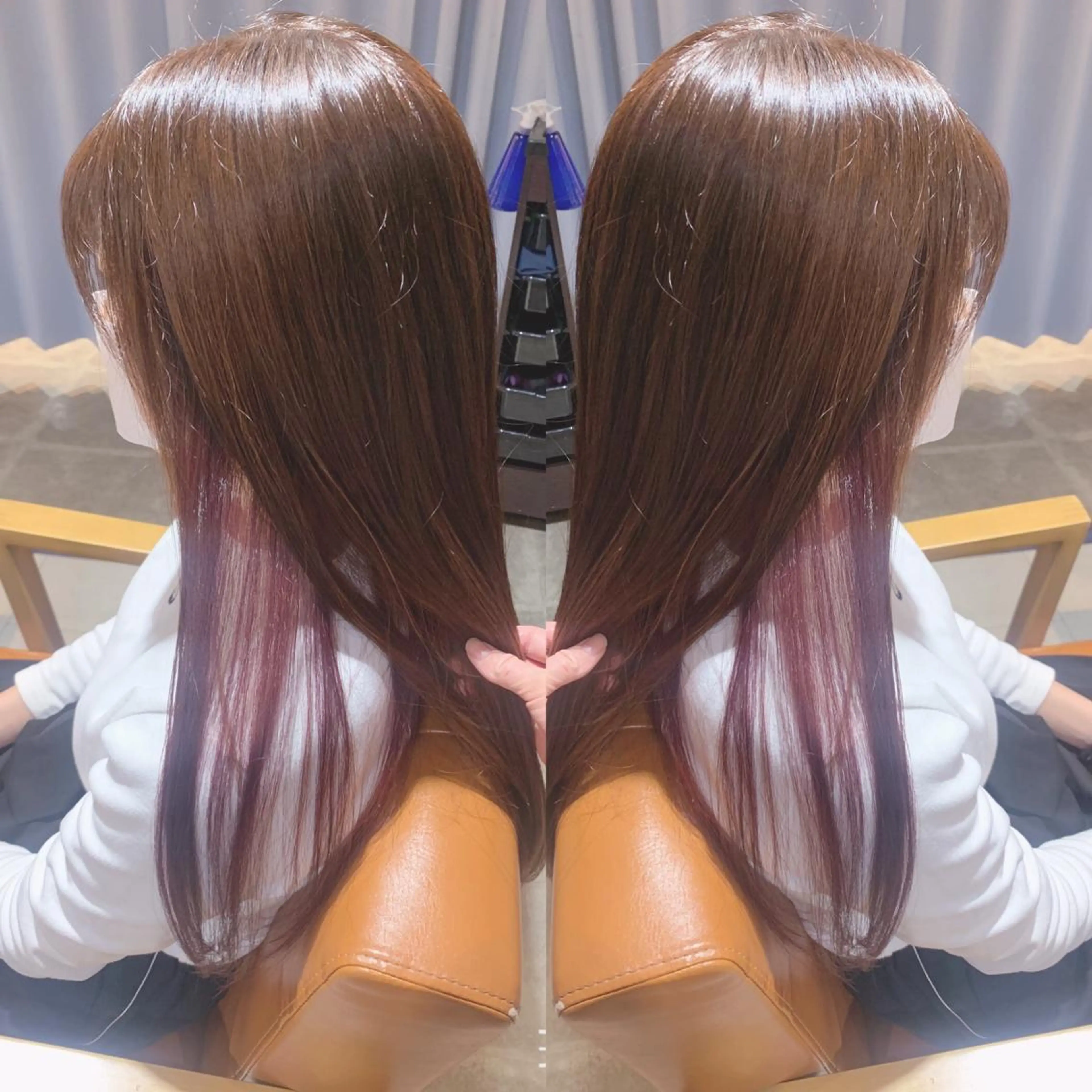 ロング カラー ブラウンカラー ピンクカラー ピンクブラウン 韓国🇰🇷 ✂︎hair 内田愛のヘアスタイル