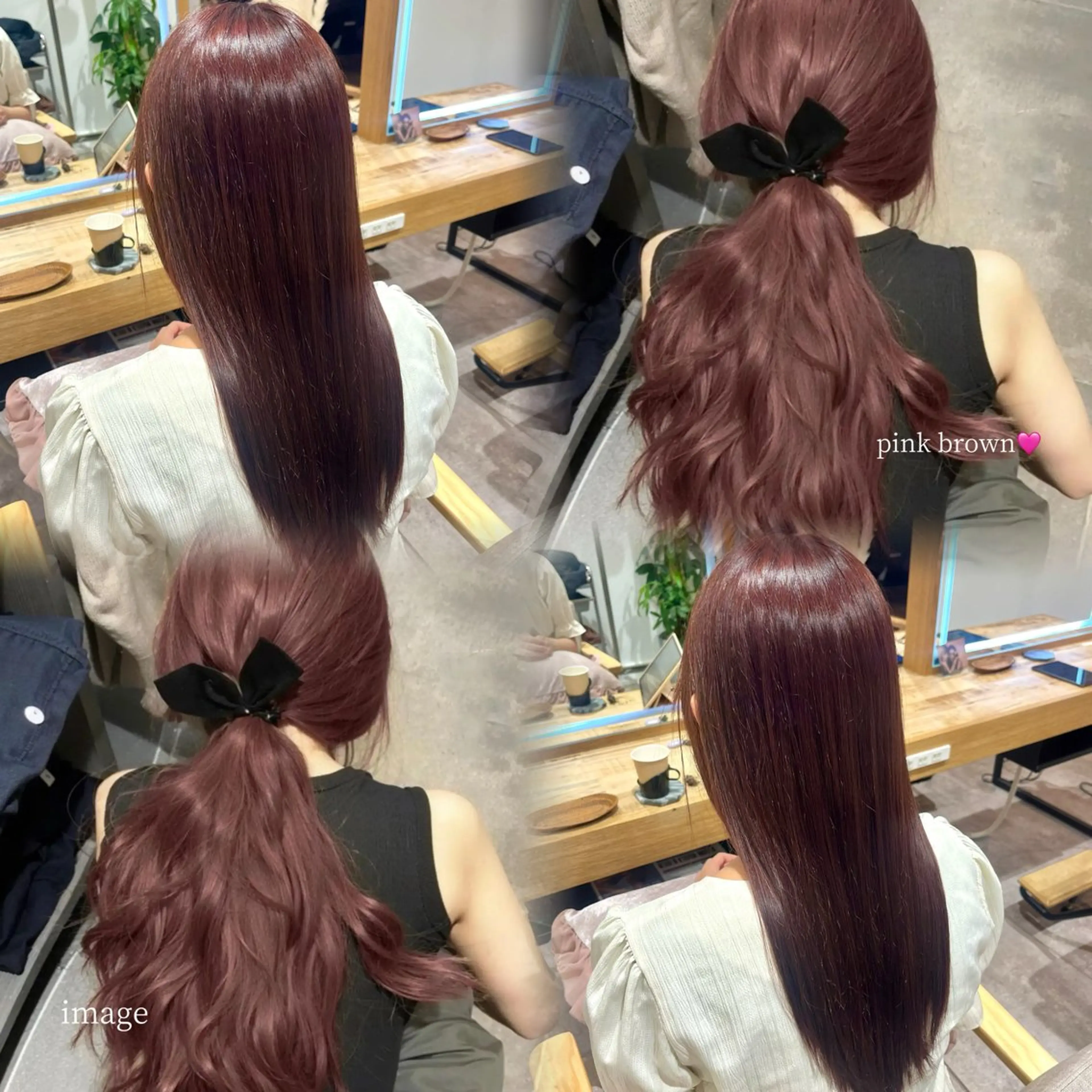 ロング カラー ブラウンカラー ピンクカラー ピンクブラウン 𝐇𝐚𝐧𝐚  ︎︎のヘアスタイル