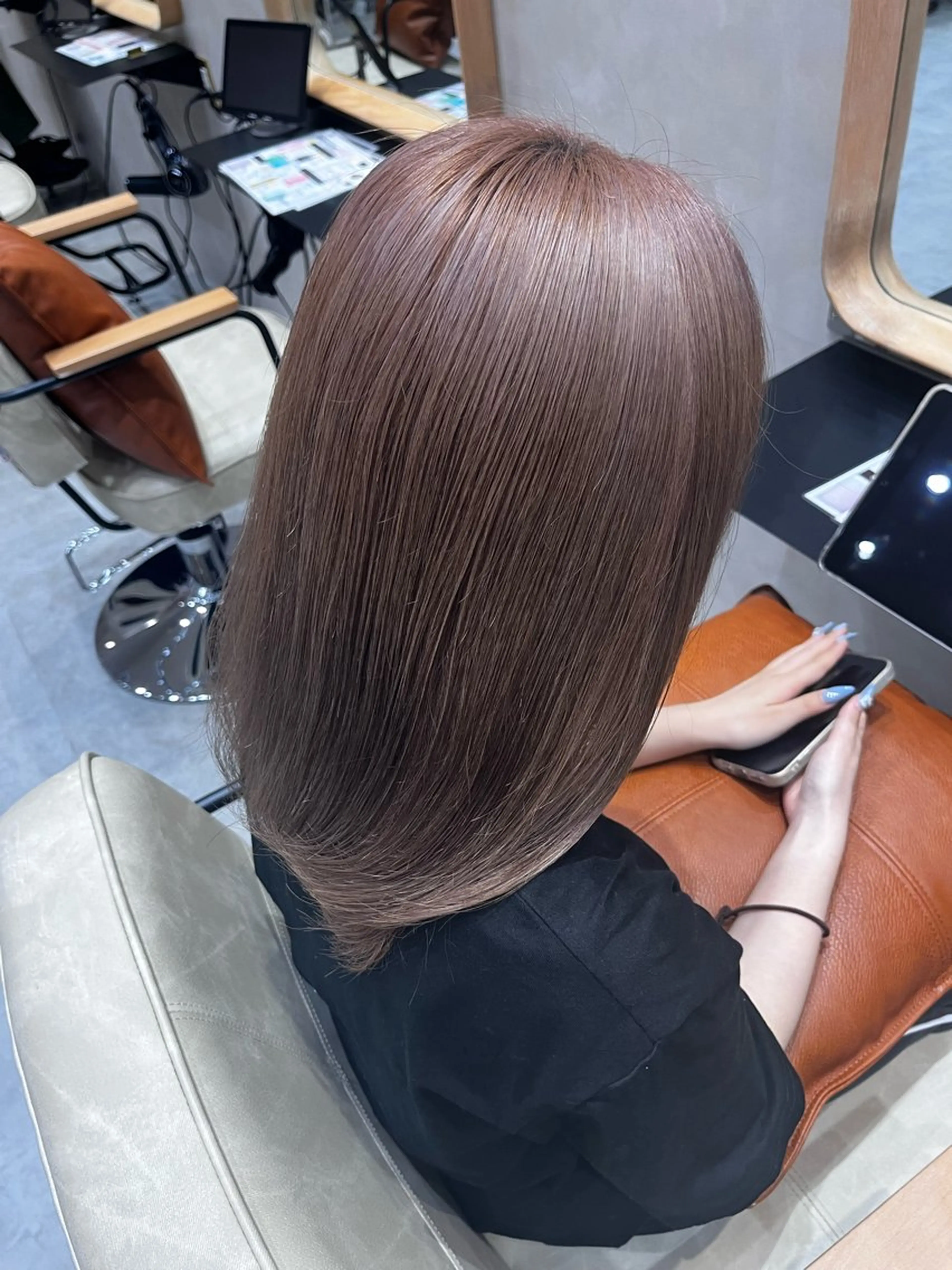 セミロング 透明感寒色 カラー/さとゆな💛のヘアスタイル