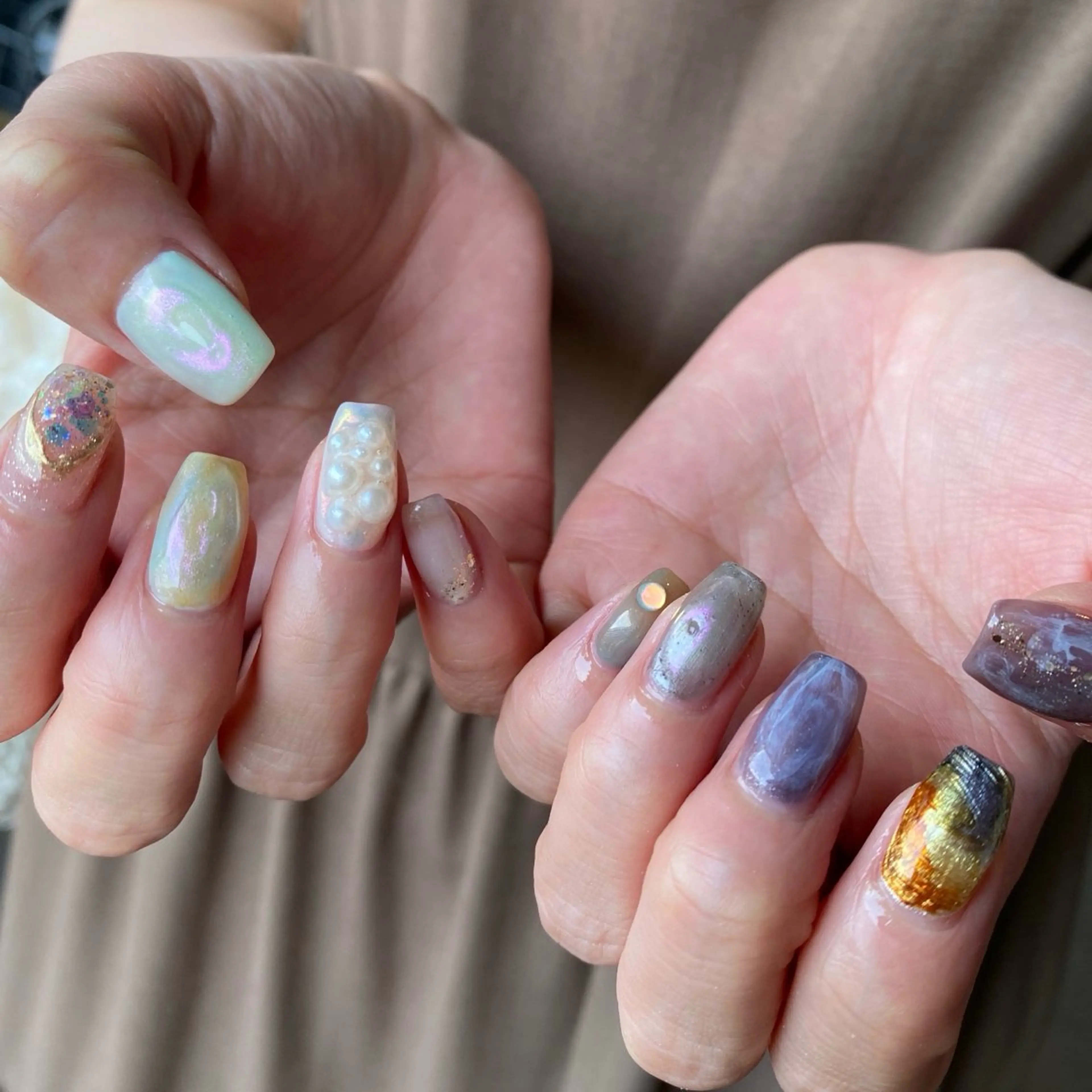 ネイル ニュアンスネイル ハンドネイル amuse 手書きニュアンスのネイルデザイン