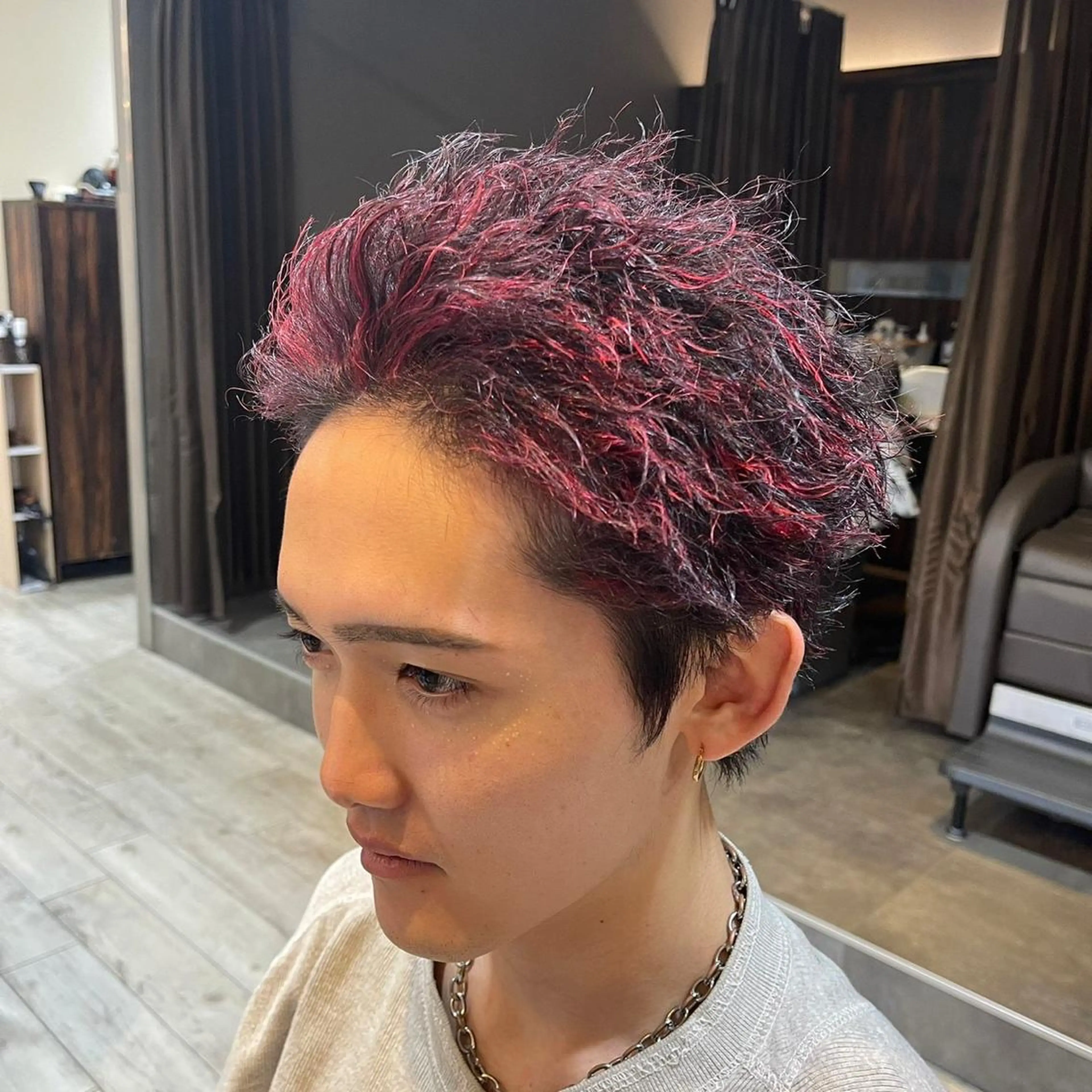 ショート カラー パーマ メンズ 樽川翔/フェザーパー マ/シャドウパーマのヘアスタイル