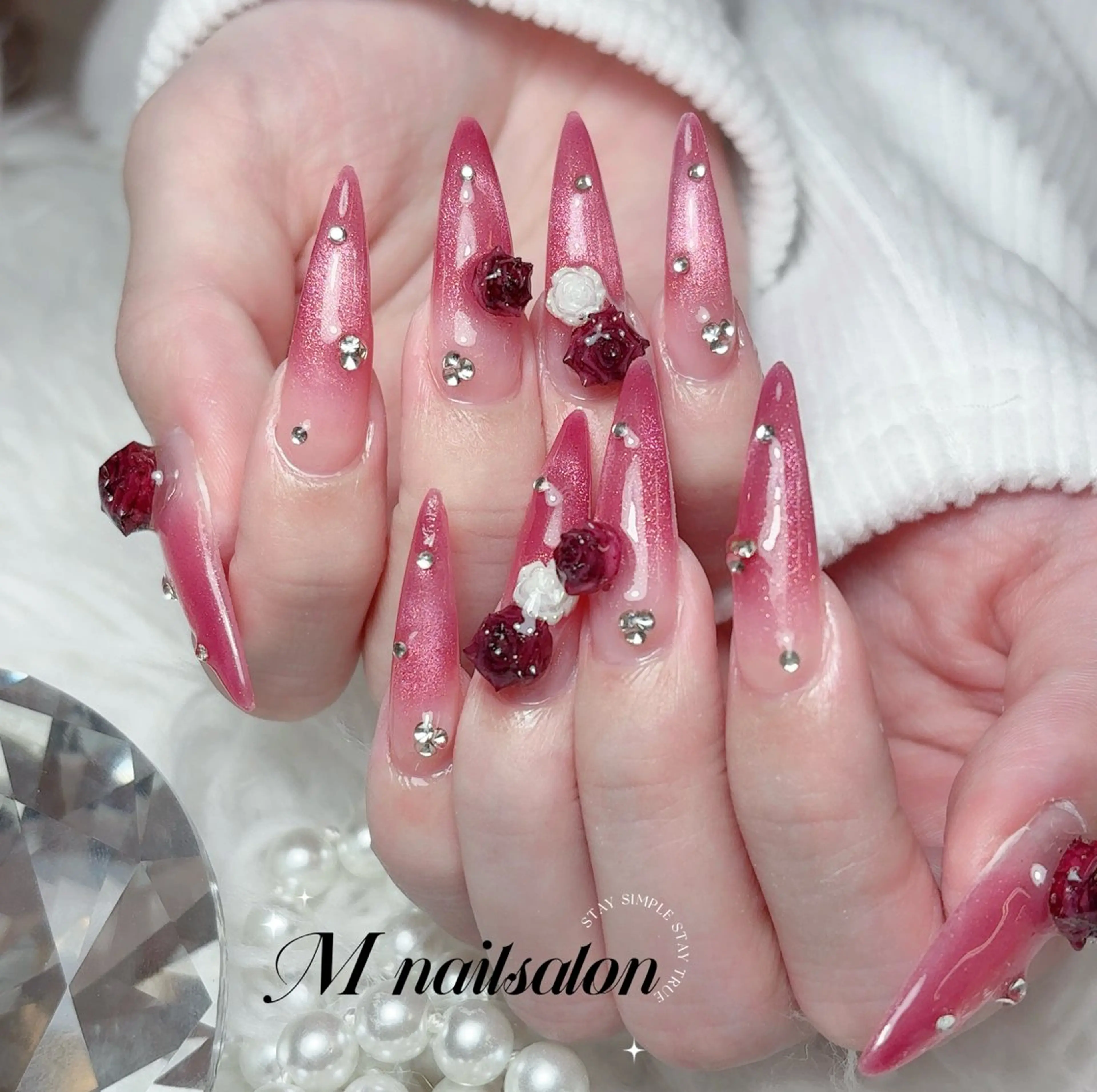 ネイル ハンドネイル M🌷nail 長さだし専門店のネイルデザイン