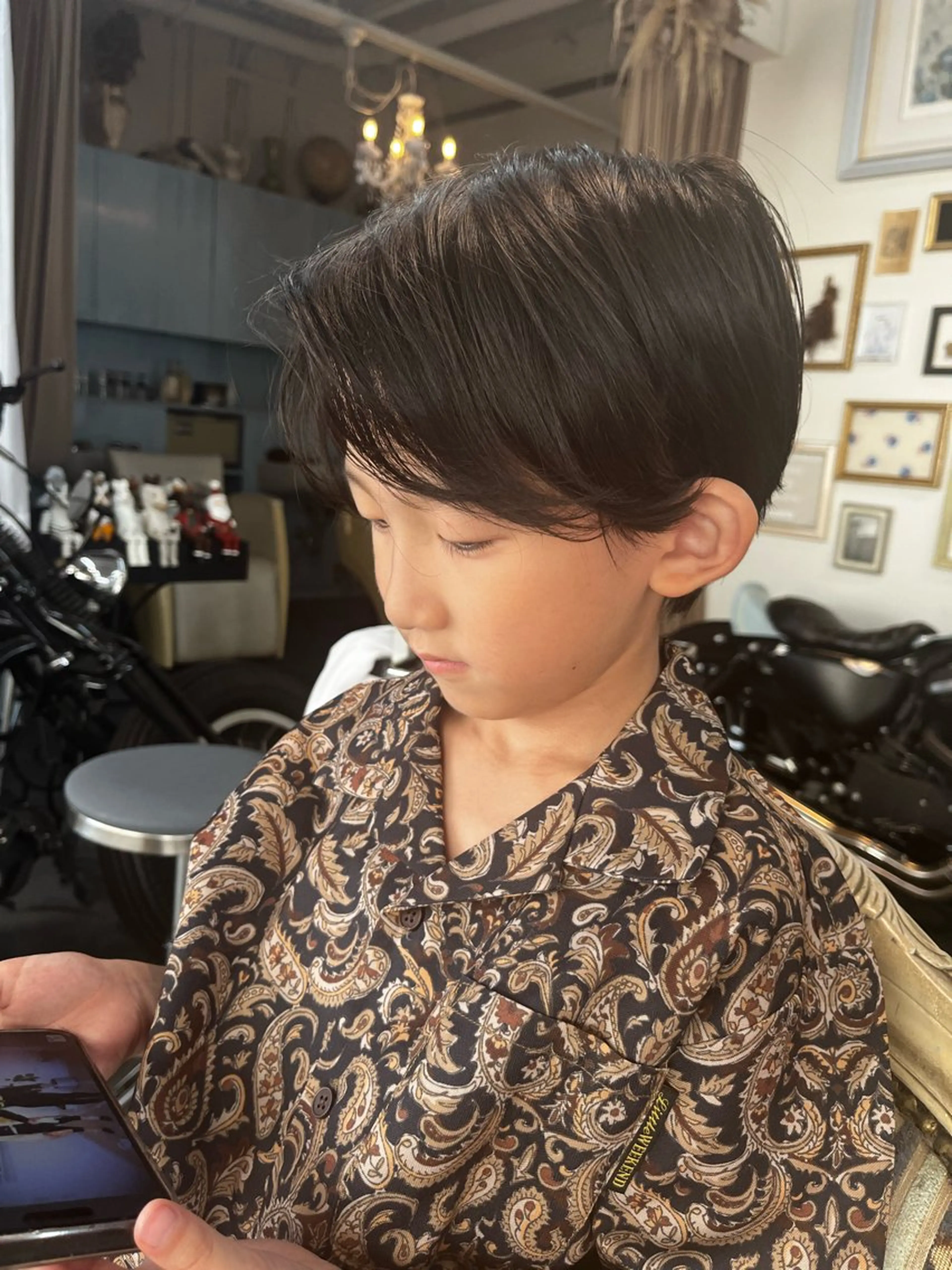 ショート メンズ キッズ パーマ Mariana雛/ 西大分/ハイライトのヘアスタイル