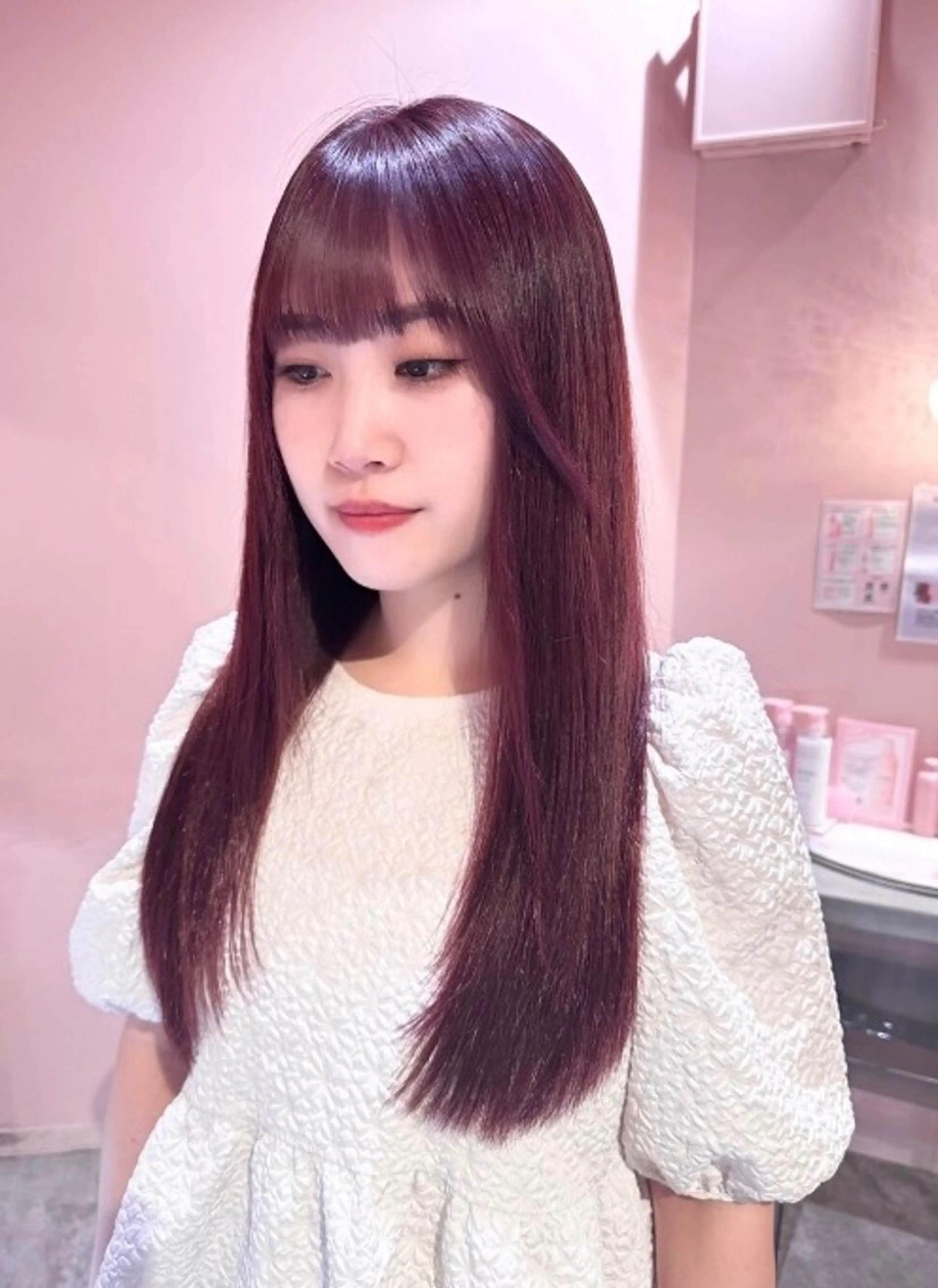 【🍒大人気クーポン🍒】🪄前髪ストレート🪄➕color🎀➕🫧前処理クレンジング🫧➕✨️treatment✨️の写真