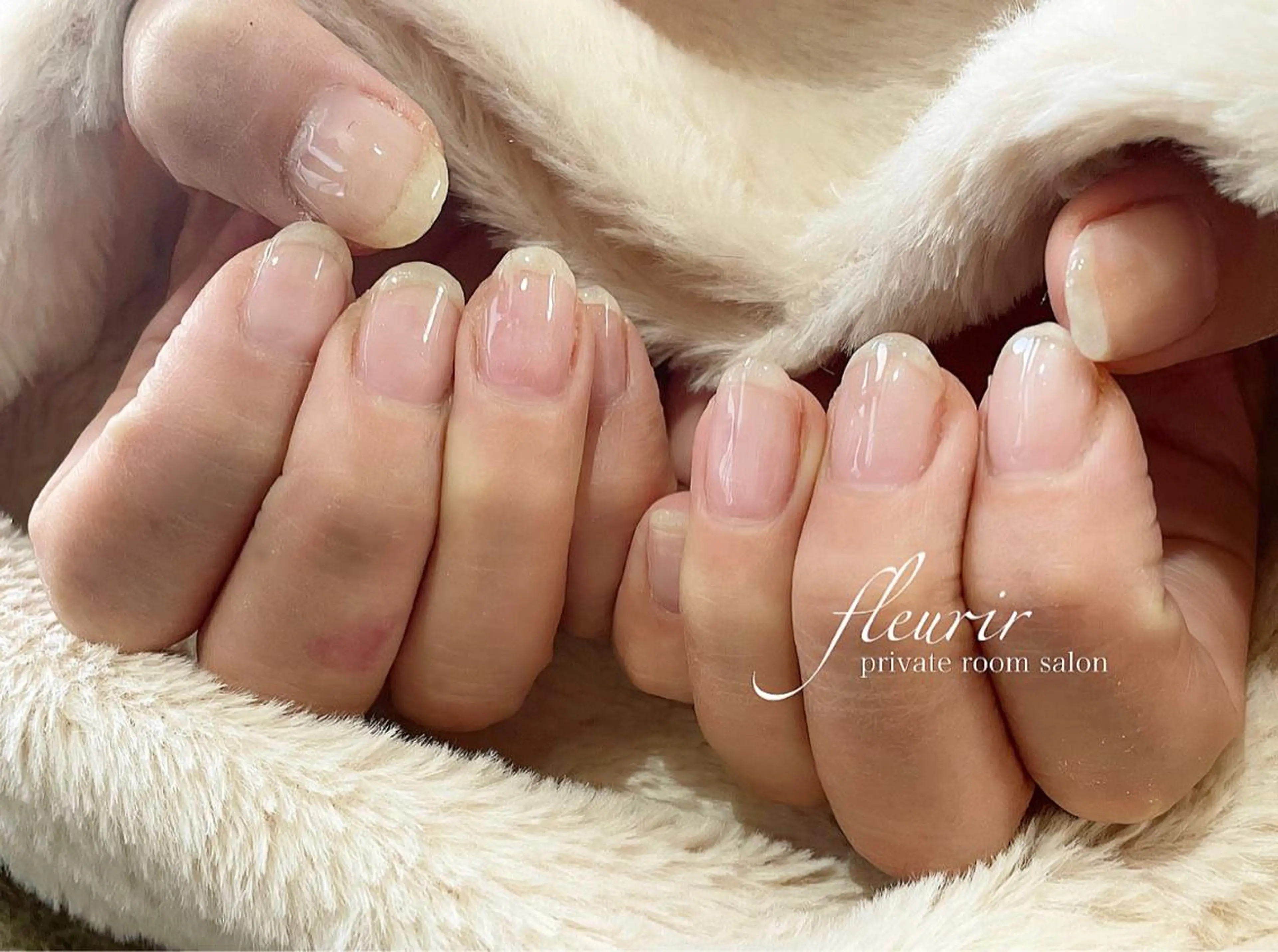 ネイル クリアネイル シンプルネイル ハンドネイル フルリール 【プライベートサロンのネイルデザイン