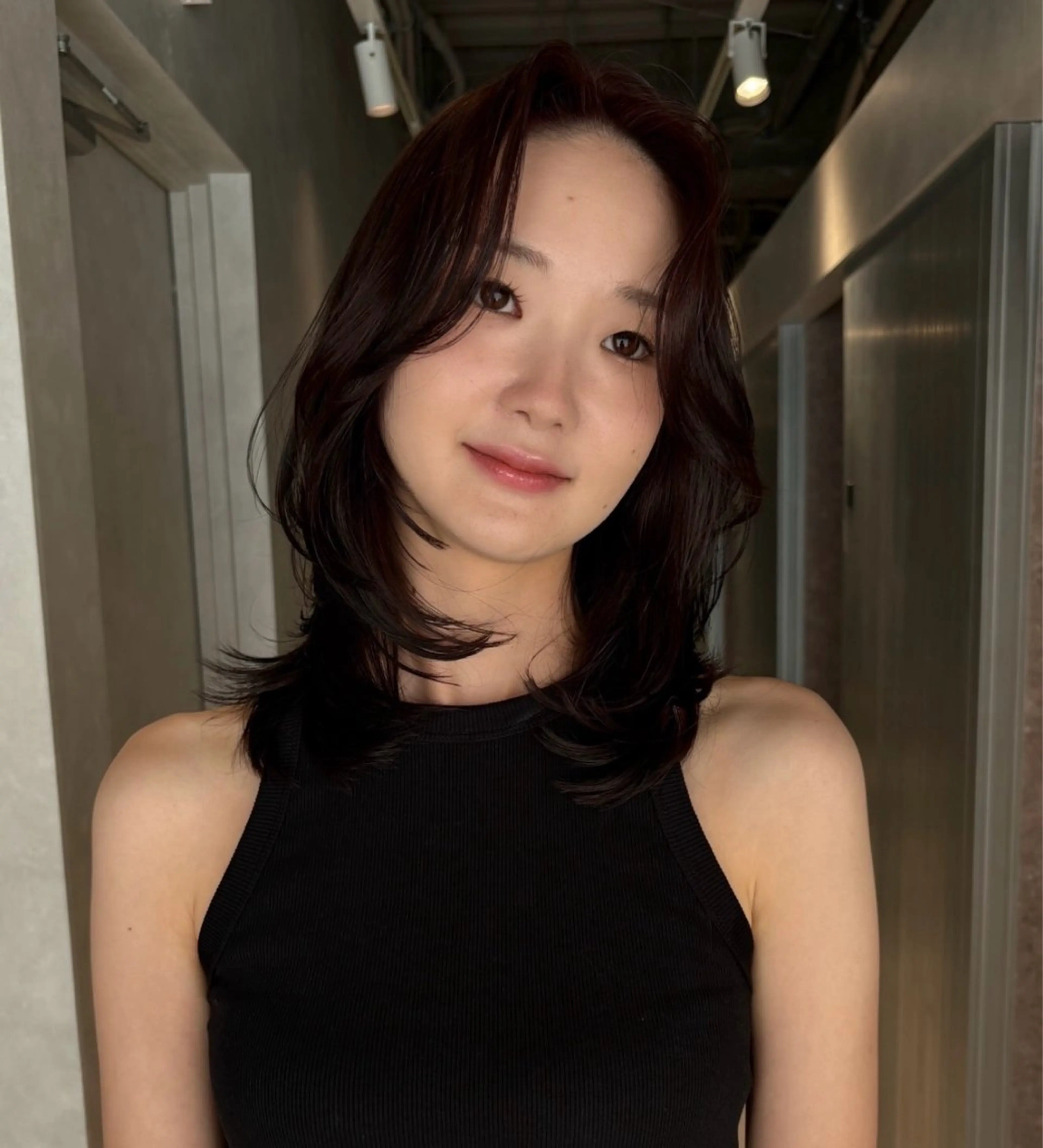 ミディアム カラー カット ヘアカラー risako🇰🇷 韓国ヘア/レイヤーのヘアスタイル