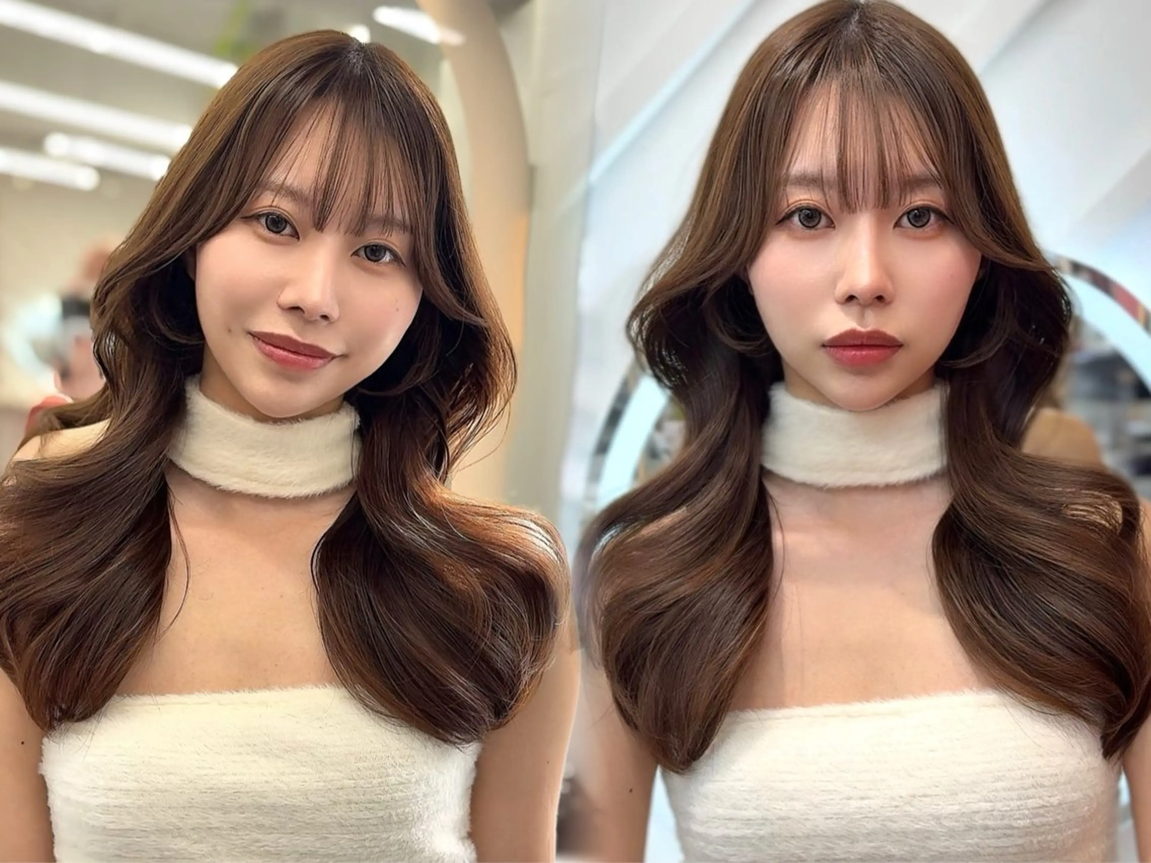 ロング カラー 山崎/ボブ縮毛矯正 レイヤー髪質改善のヘアスタイル