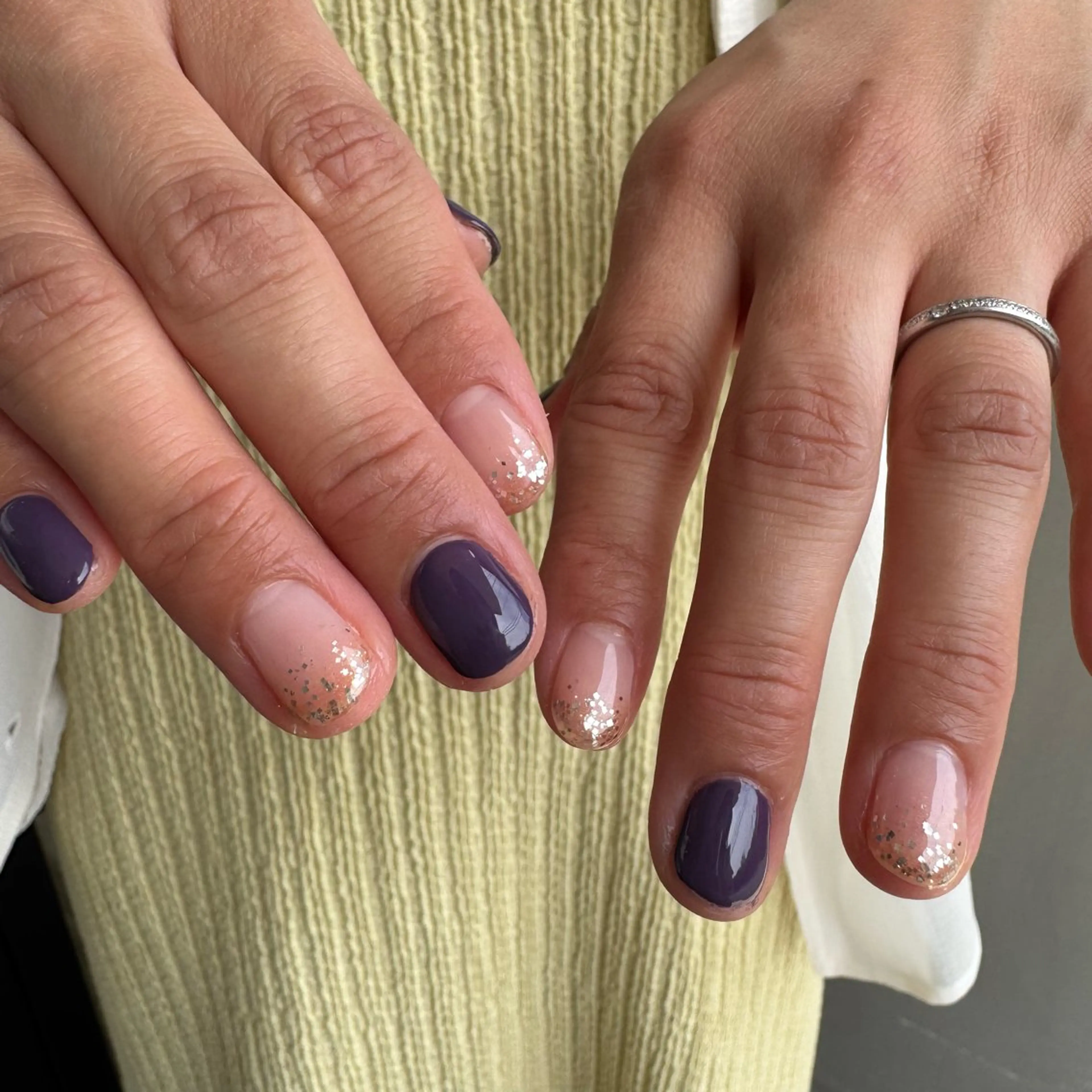 ネイル ラメ(グリッター) ラメグラデーション ワンカラーネイル foret⭐︎ shizukaのネイルデザイン