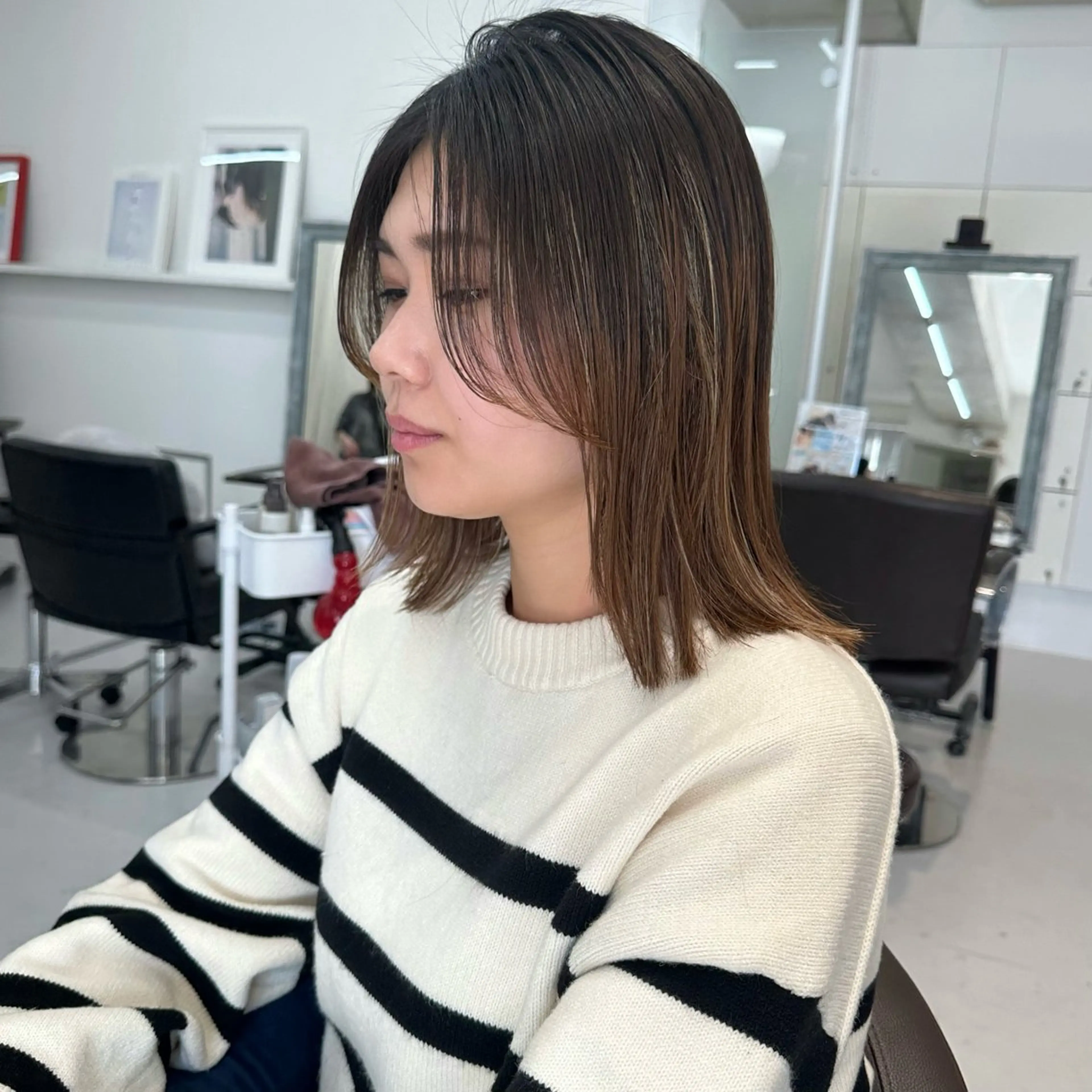 ミディアム 山崎結菜 🫧透明感カラーのヘアスタイル