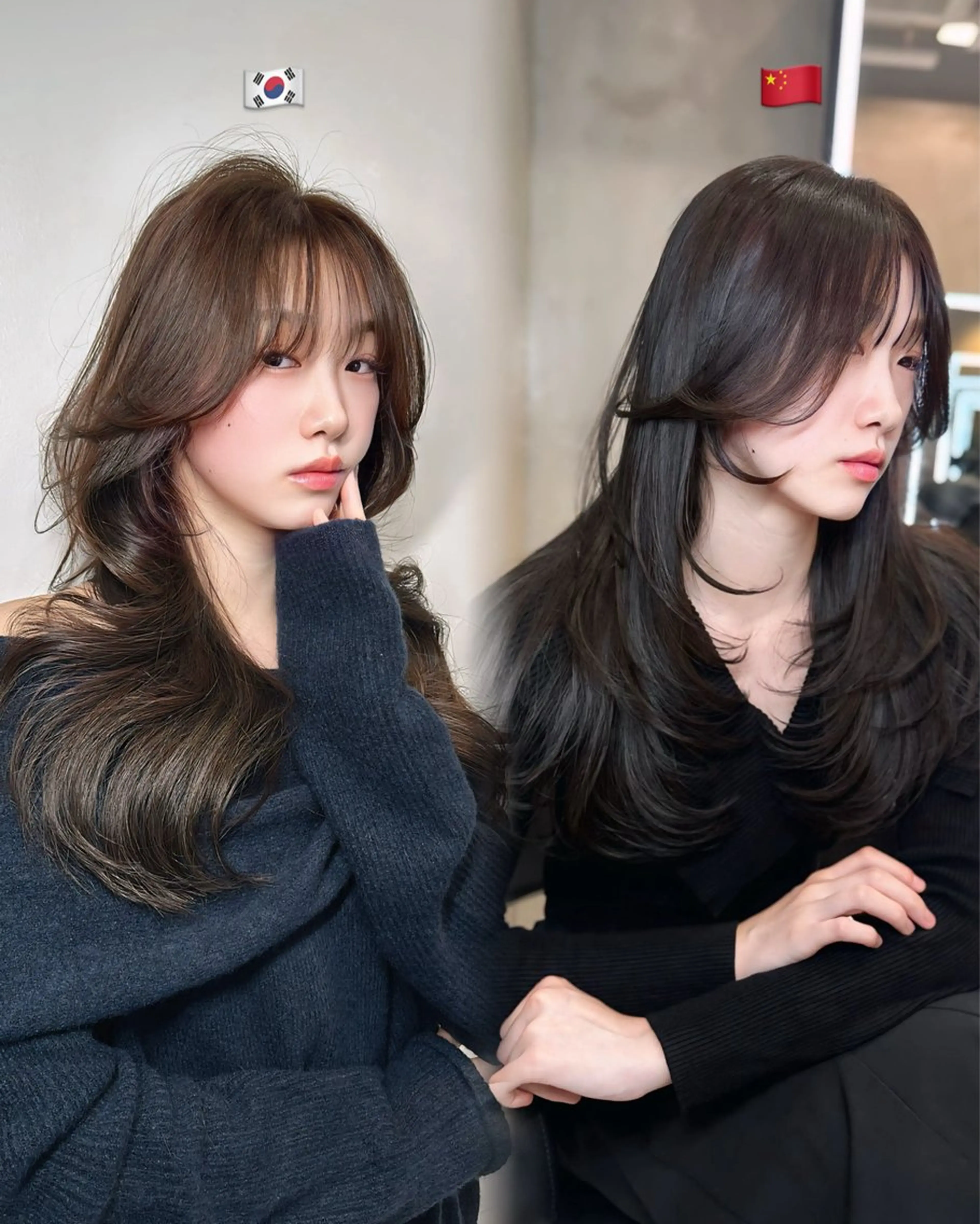 ロング カット ヘアカラー 中韓🇨🇳🇰🇷 🤍TAKAHIROのヘアスタイル