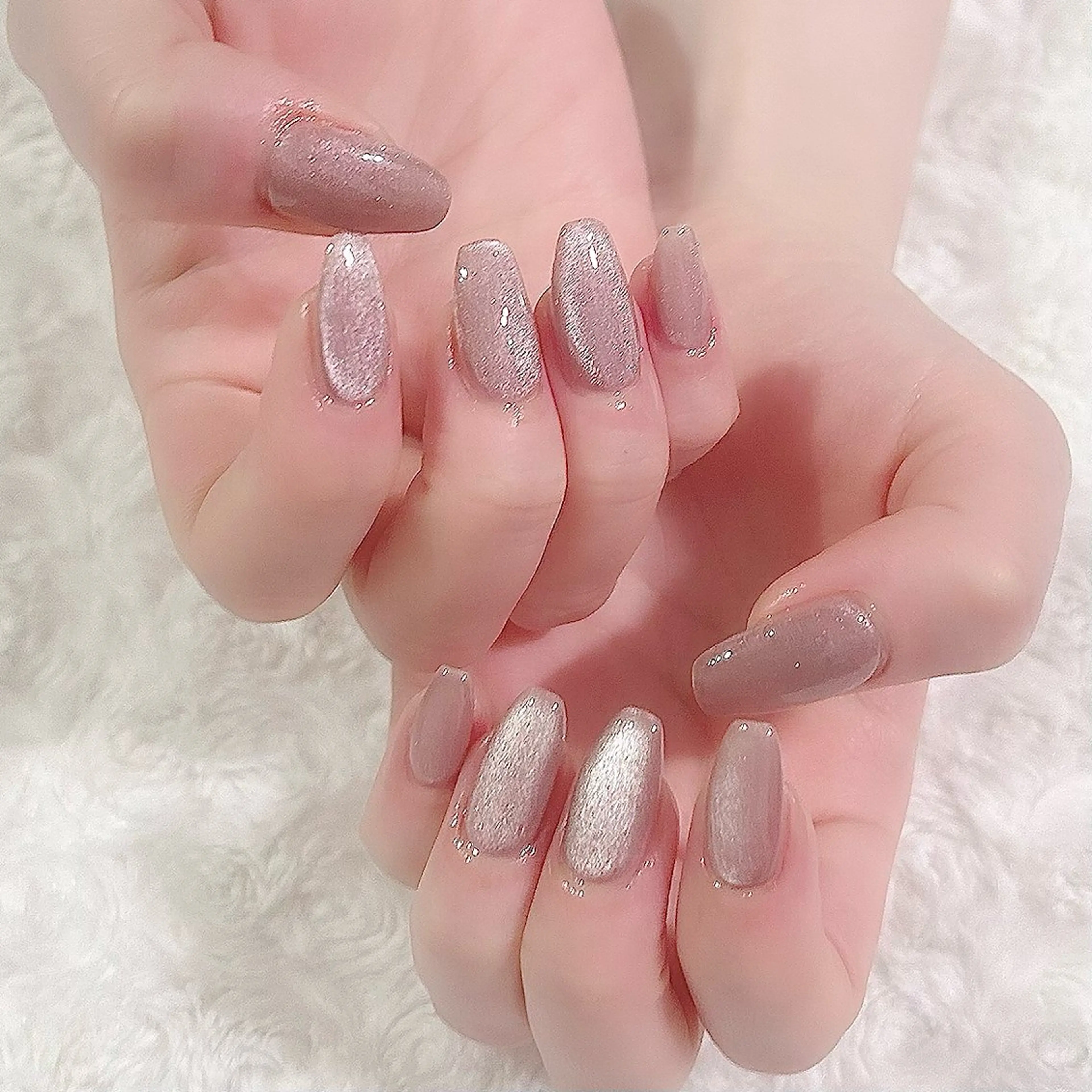 ネイル ジェルネイル マグネットネイル ワンカラーネイル ピンク ピンクベージュ ハンドネイル momo nail所属・Naruse Momoのネイルデザイン