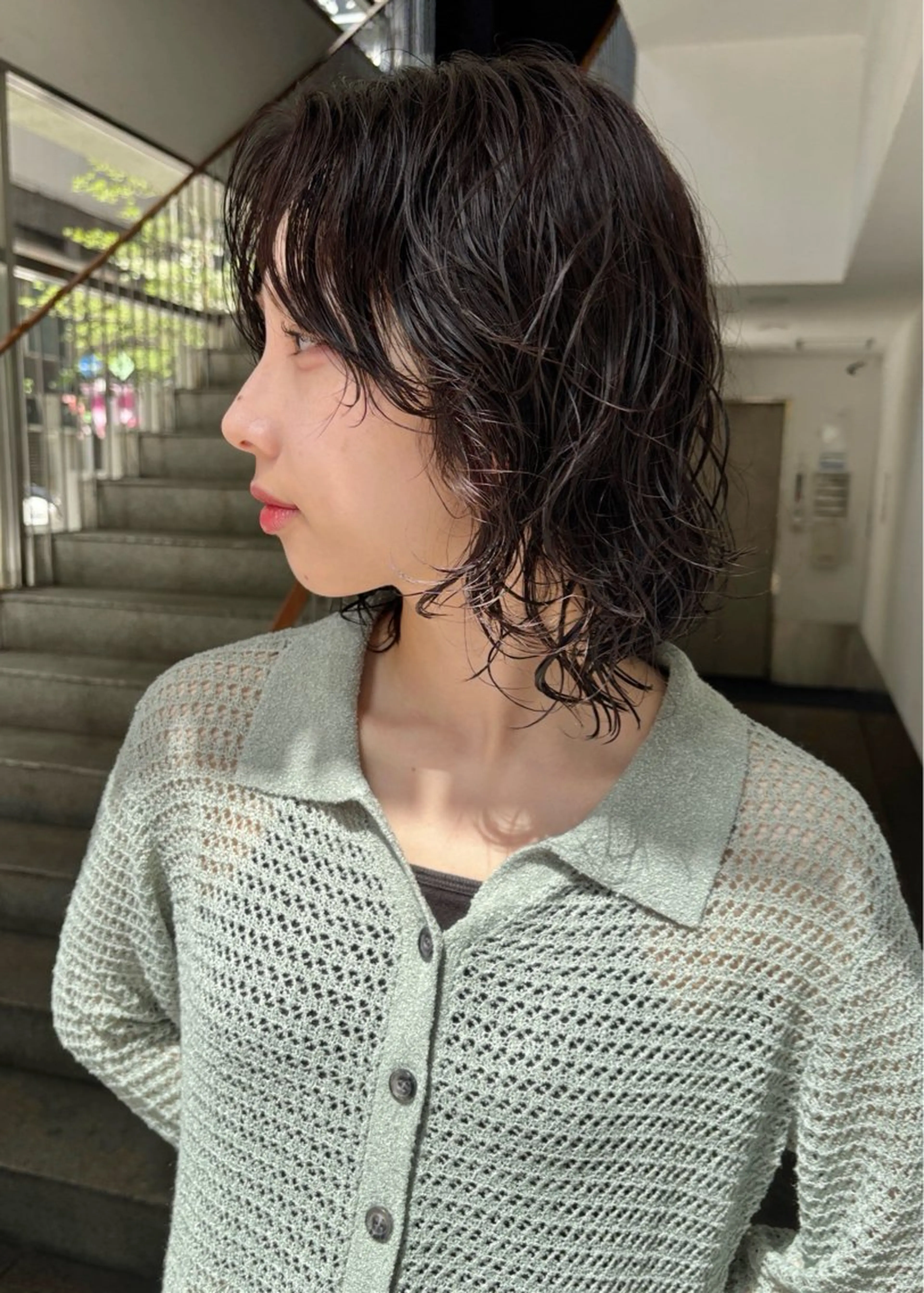 ミディアム パーマ 穂積 大二朗のヘアスタイル