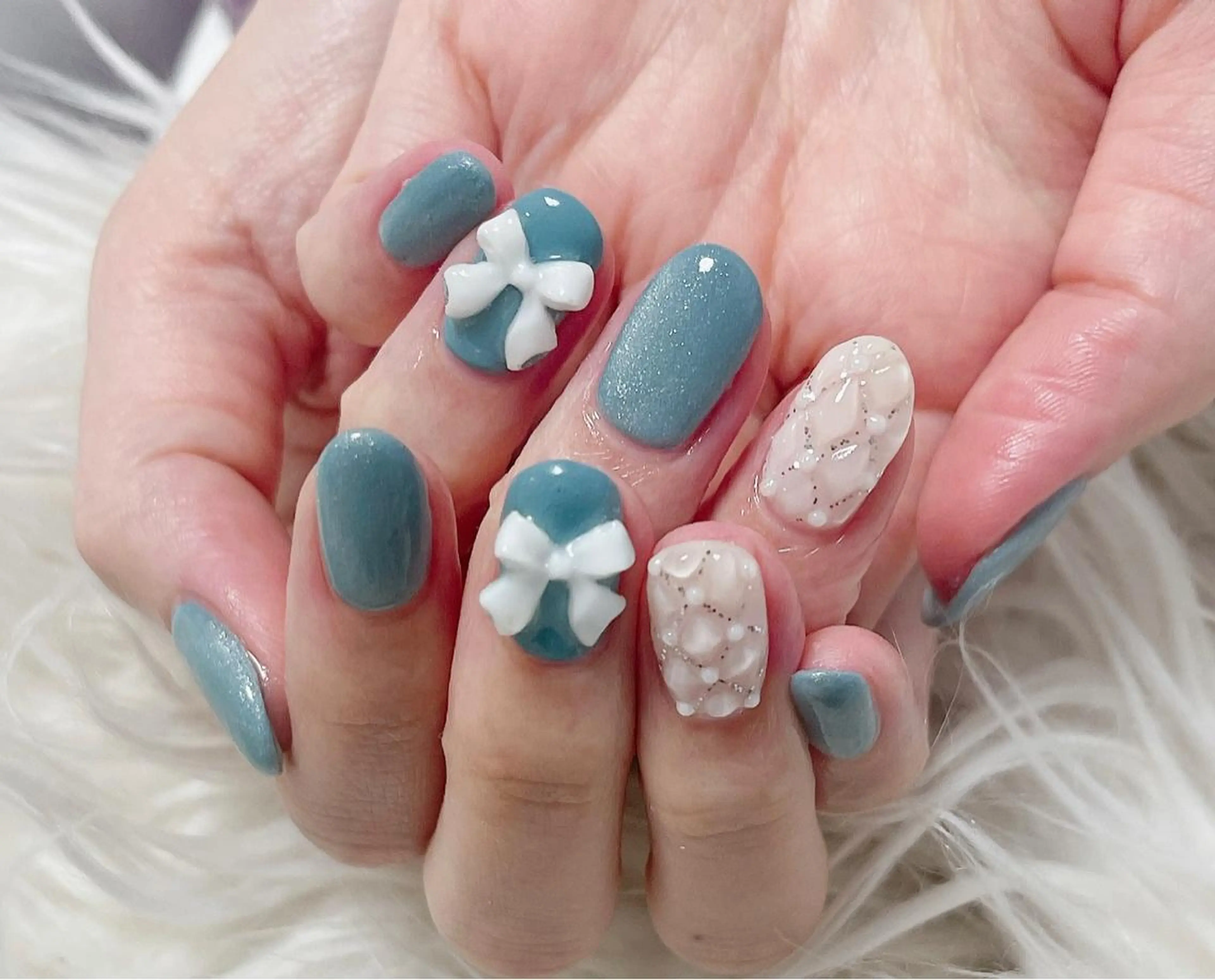 ネイル リボン ハンドネイル celica所属・松田 由真のネイルデザイン