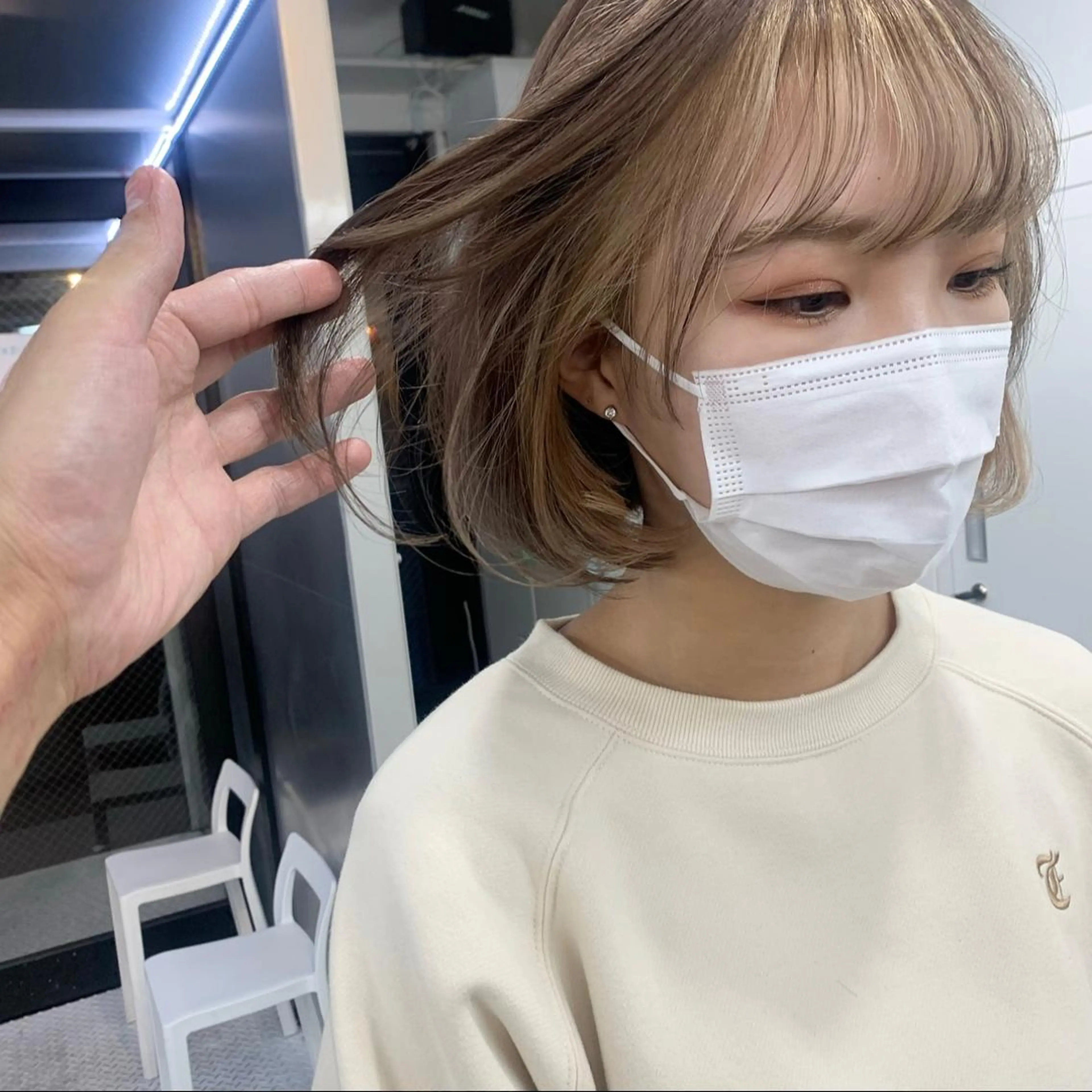 ショート カラー ヘアアレンジ ハイトーン/美髪矯正 🍃大江拓実のヘアスタイル