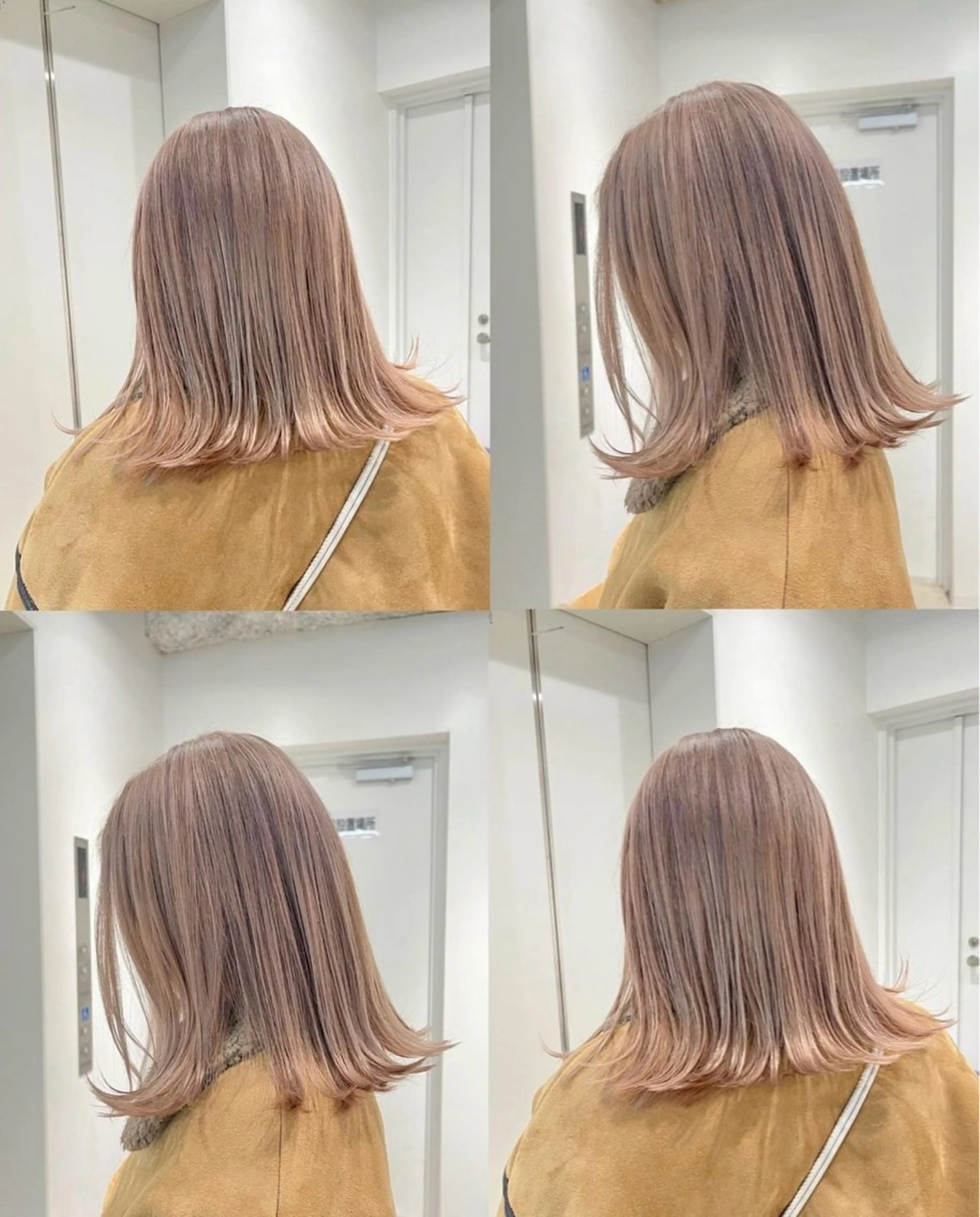 セミロング カラー ヘアカラー トリートメント 艶ハイトーン‪‪🔆 ️️️安座間 希のヘアスタイル