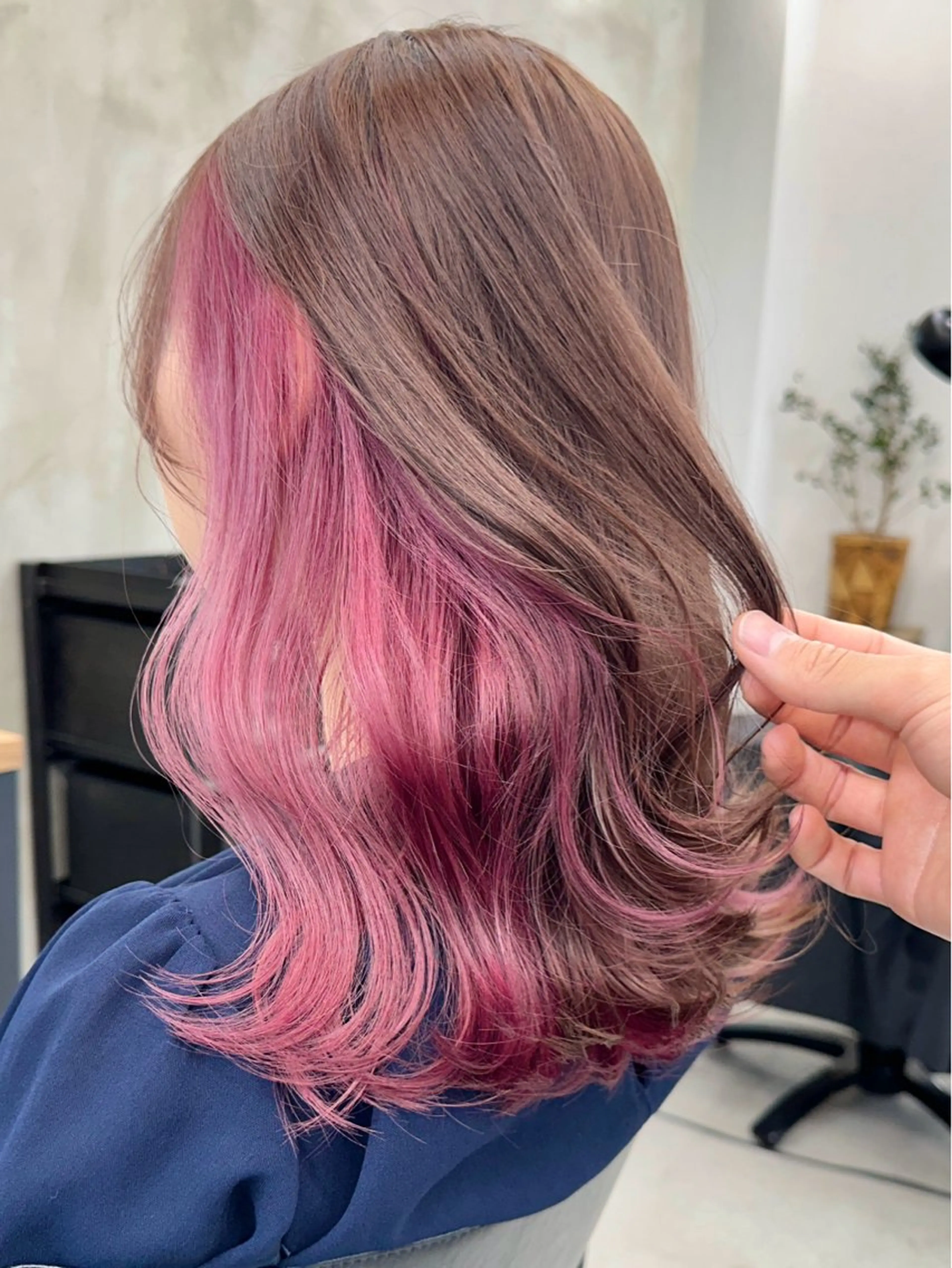 ミディアム カラー カット ヘアカラー トリートメント ブリーチダブルカラー 【koide】のヘアスタイル