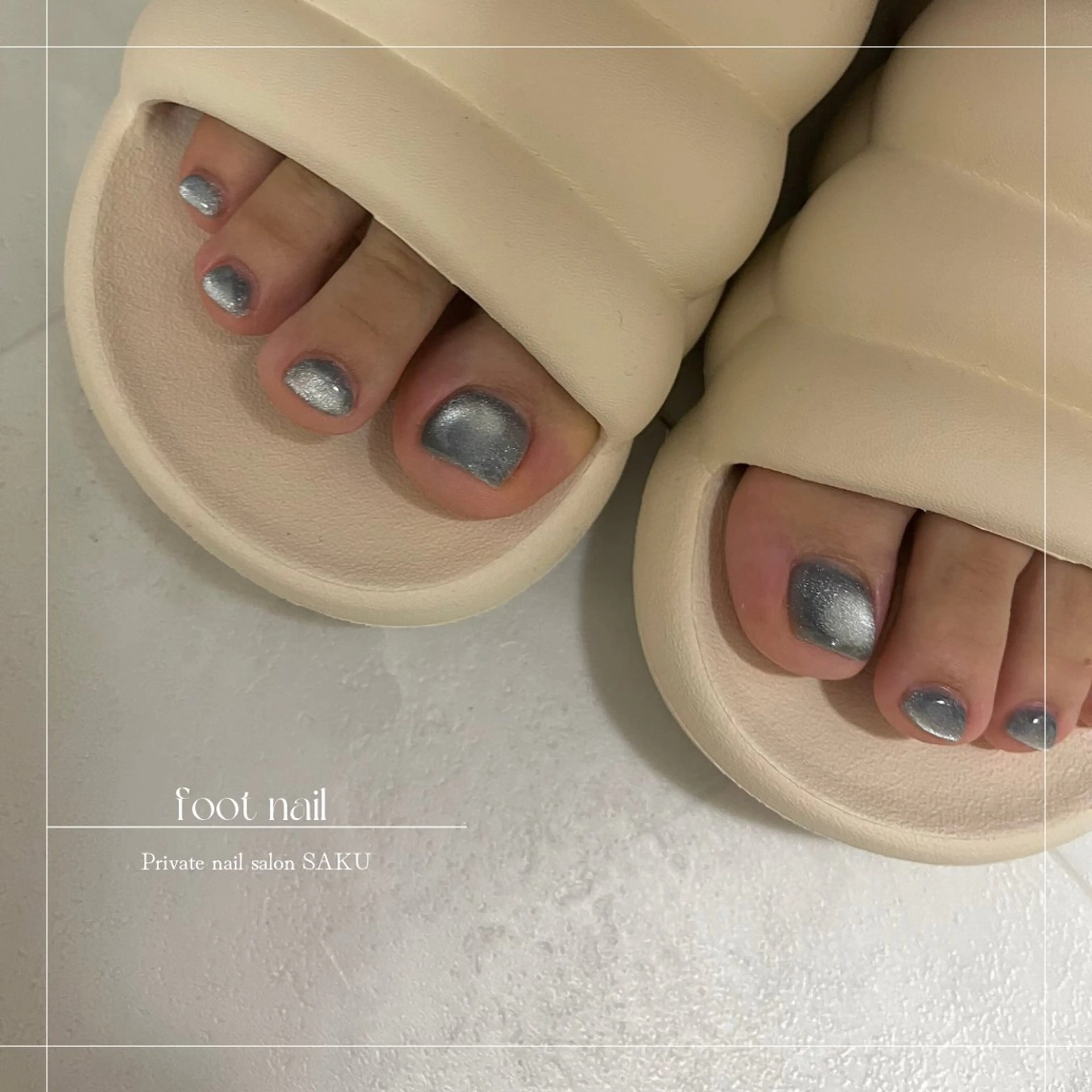ネイル 氷ネイル・うるうるネイル ビー玉ネイル フットネイル SAKU  nail[サクネイル]所属・SAKU nail 作島茜のネイルデザイン