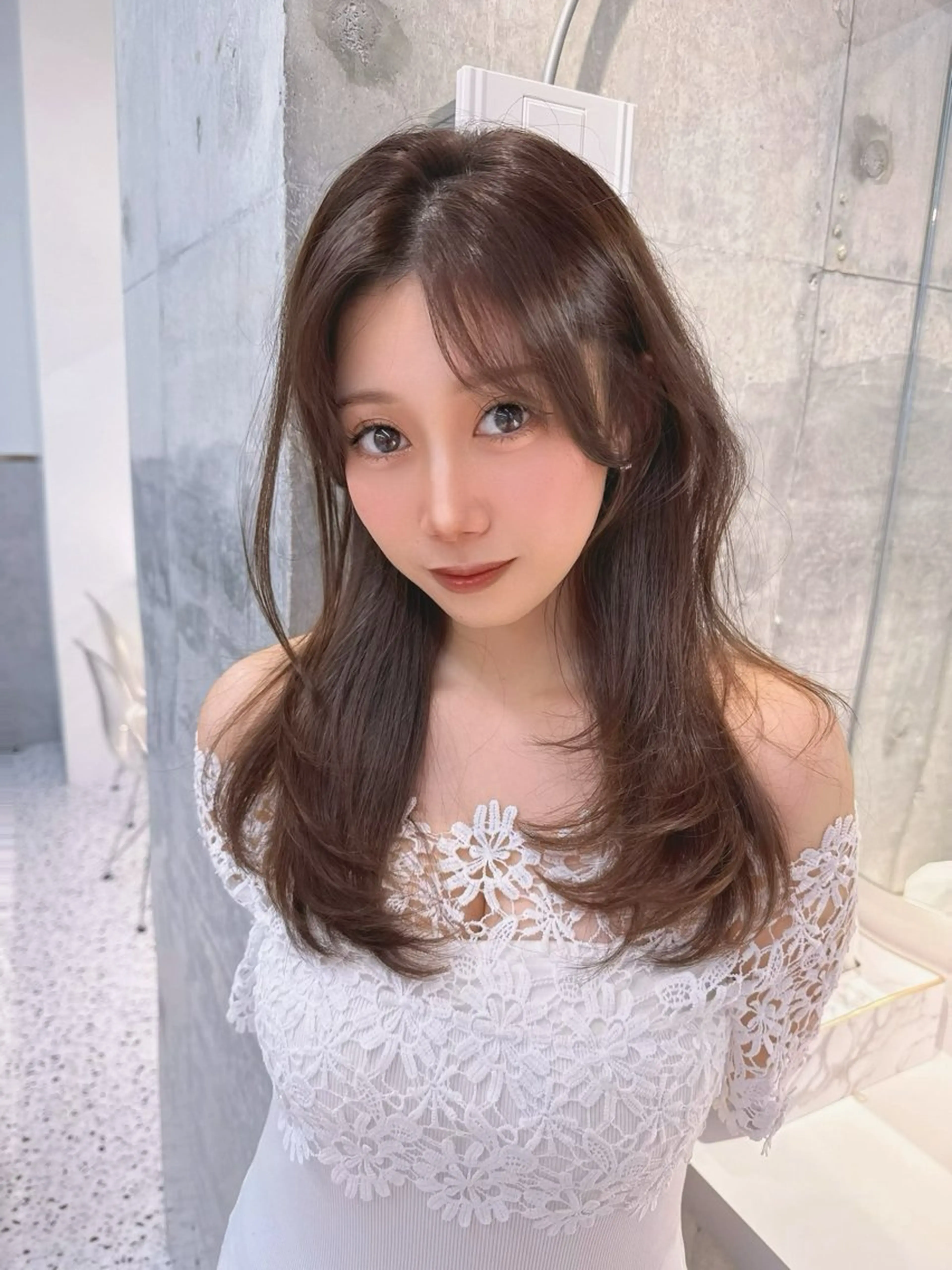 セミロング カラー 透明感カラー レイヤーカット 小顔カット カット ヘアカラー トリートメント ✨レイヤー/−10 歳ヘアー/✨山下　遥のヘアスタイル