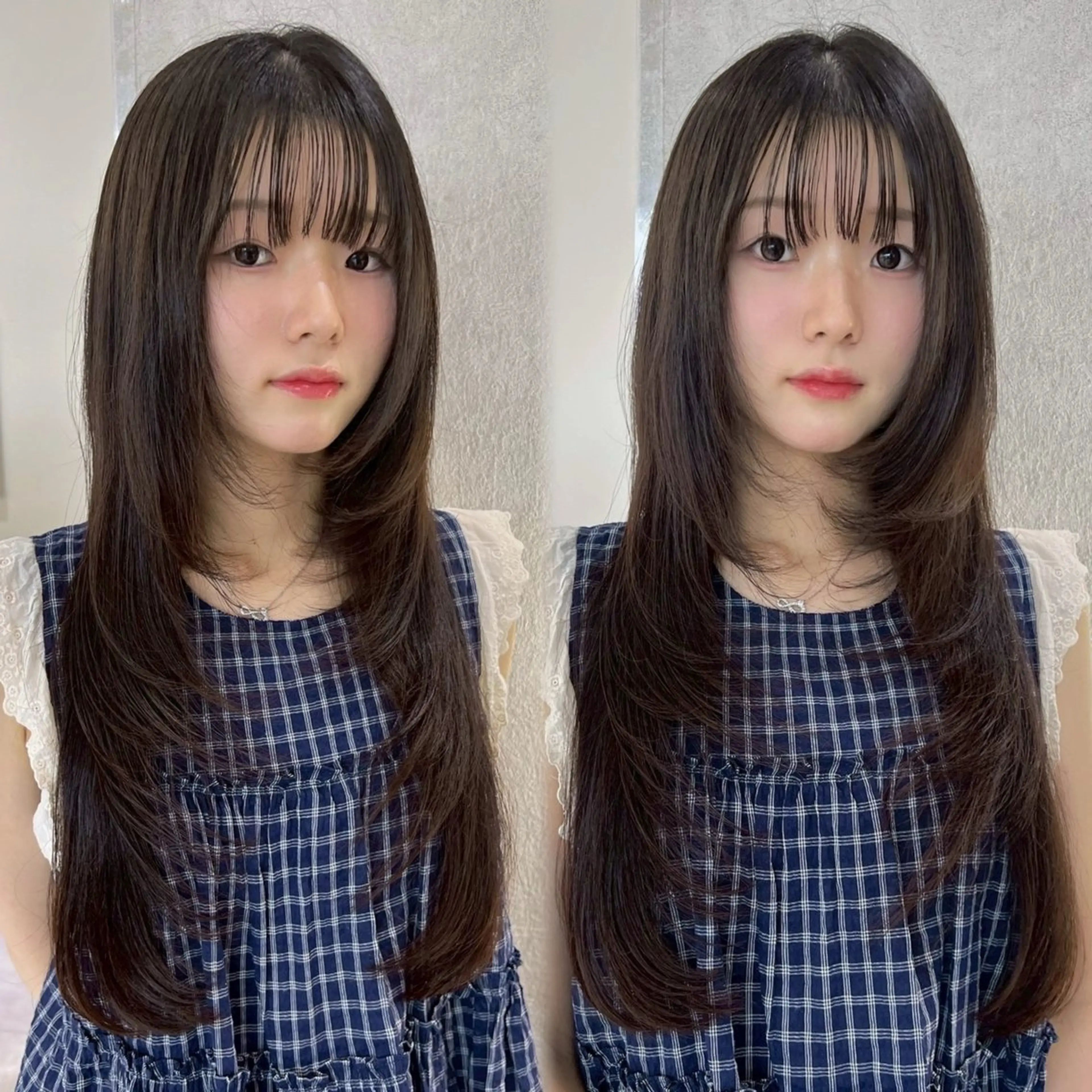 ロング くびれヘア 顔周りカット 髪質改善 韓国風ヘア レイヤーカット カット 韓国🇰🇷レイヤー 映える顔周り🩷のヘアスタイル