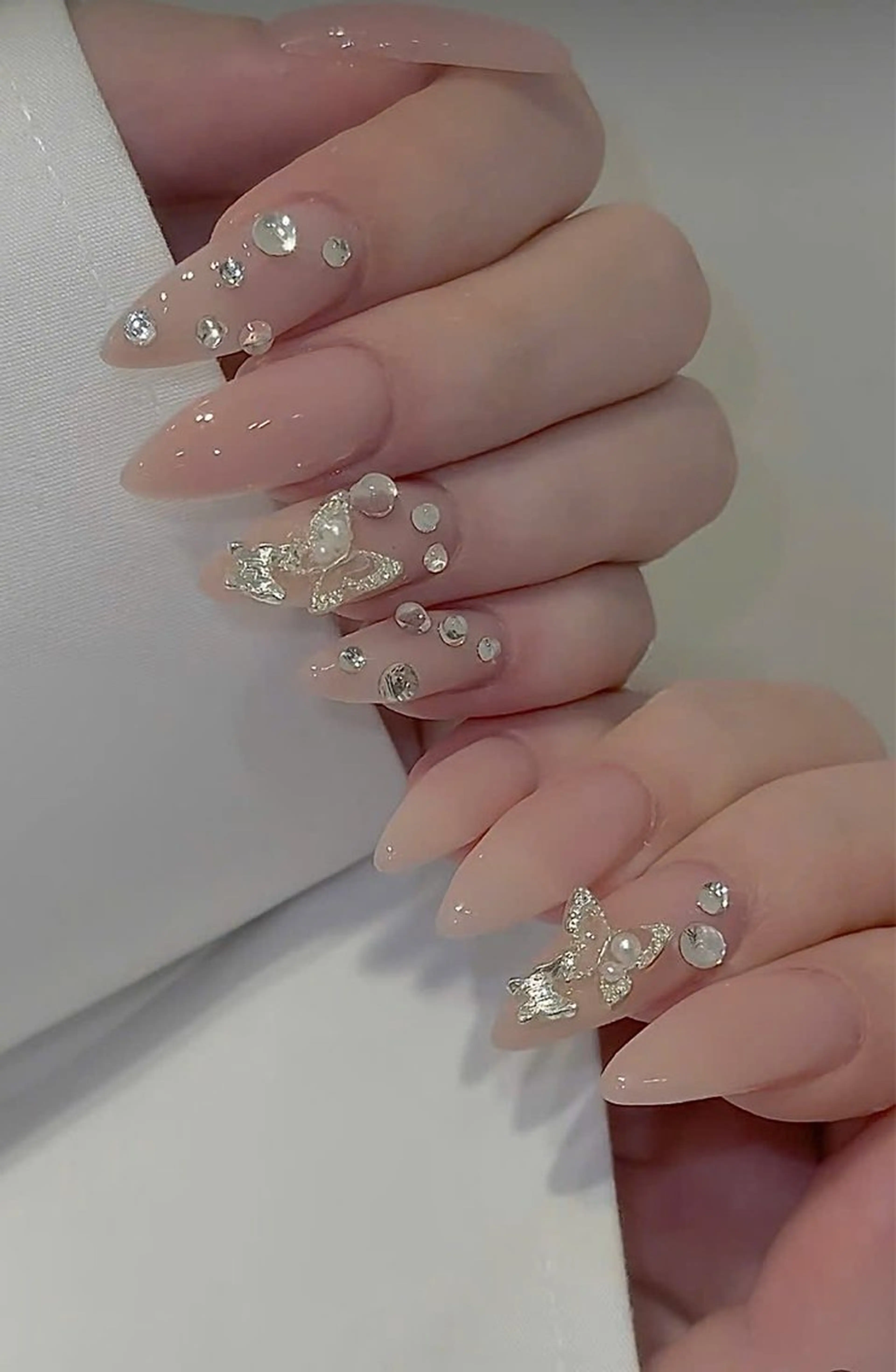 ネイル キラキラネイル マグネットネイル ミラーネイル ニュアンスネイル 春ネイル ハンドネイル Lina所属・MeiMei Nail モデル募集のネイルデザイン