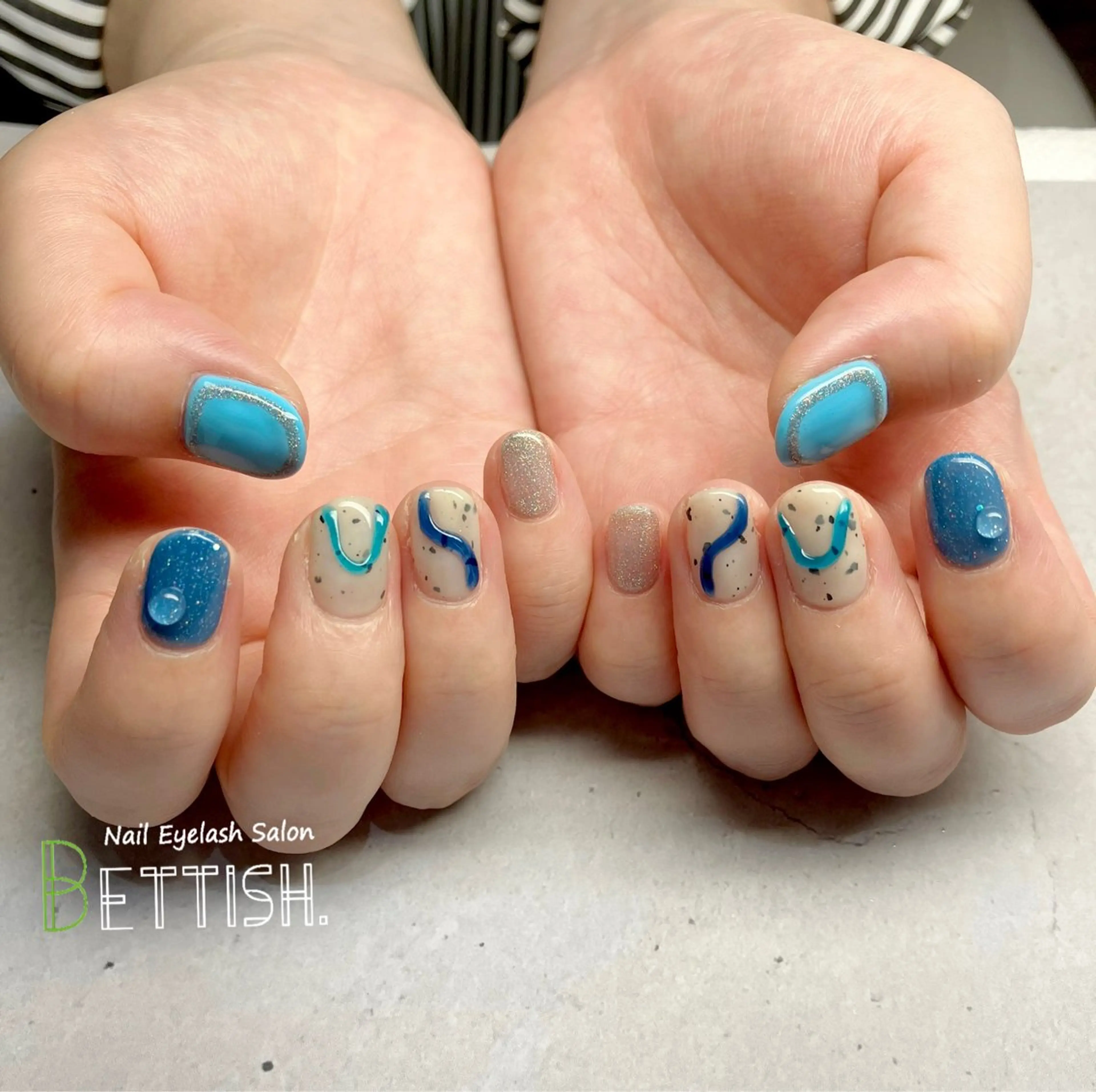 ネイル ブルー ハンドネイル BETTISH. KUMIKO☺︎︎のネイルデザイン