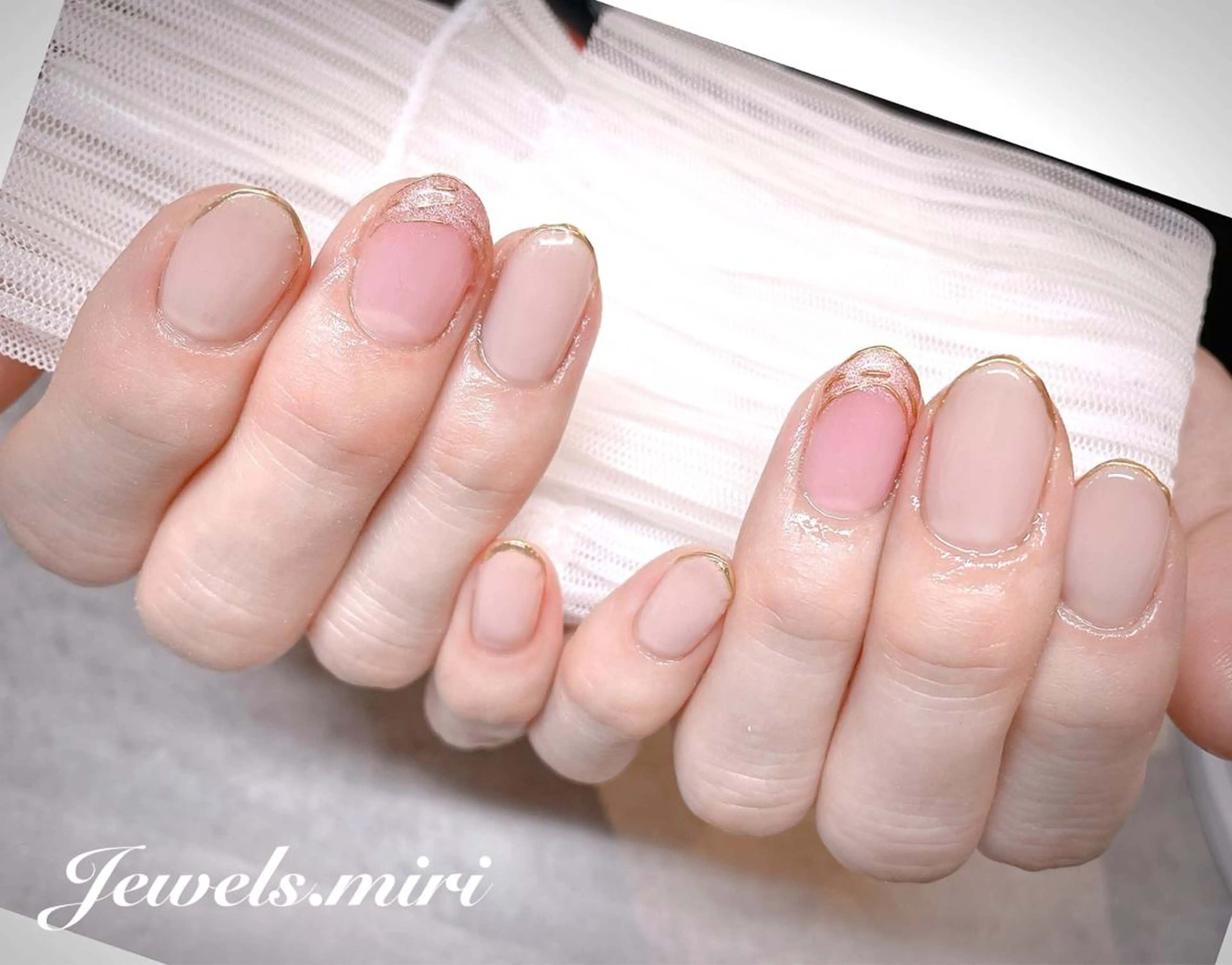 ネイル フレンチネイル ジェルネイル マグネットネイル マグネットフレンチ オフィスネイル Jewels nail lily 白楽所属・ネイルサロン Jewels Mのネイルデザイン