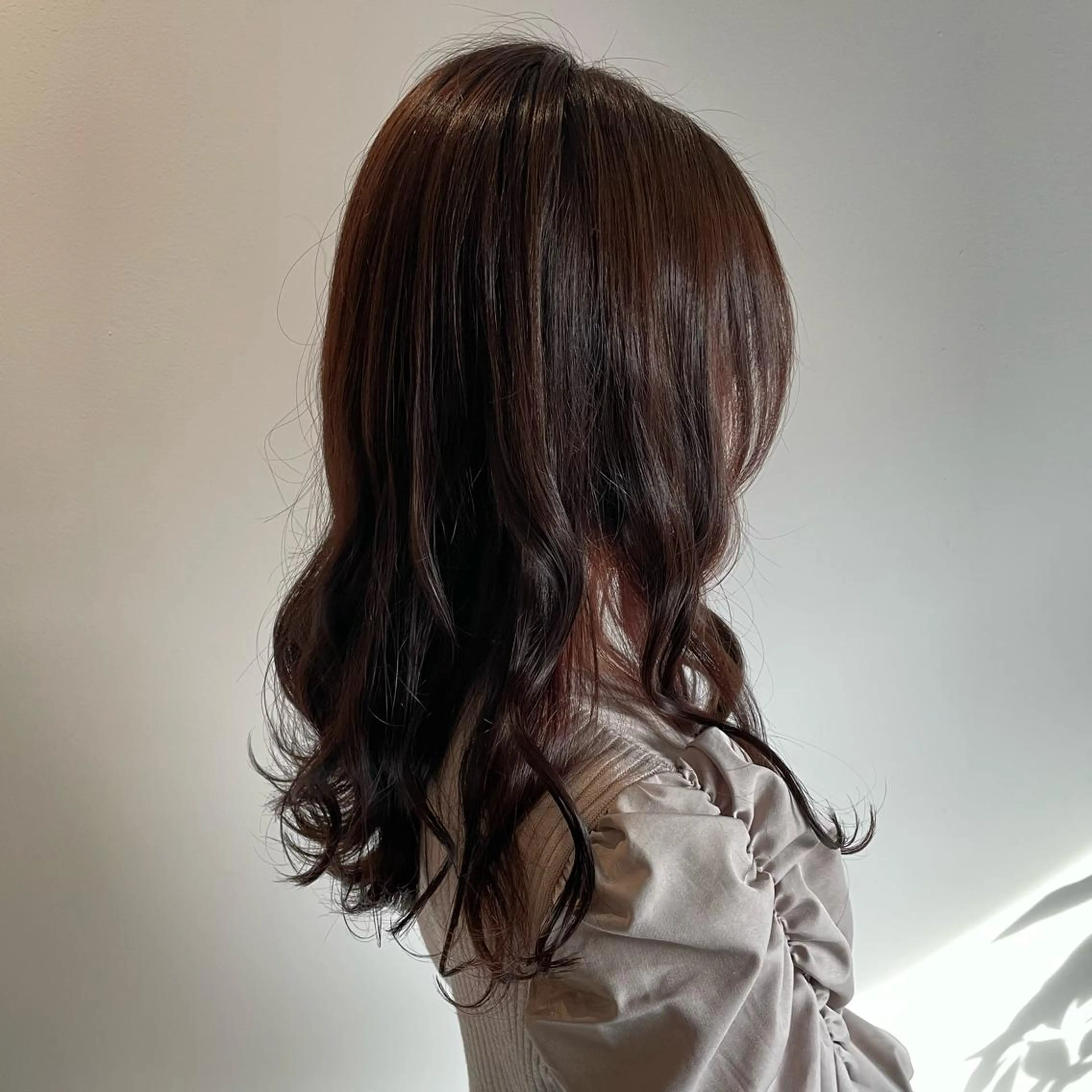 セミロング カラー いなみね はるきのヘアスタイル