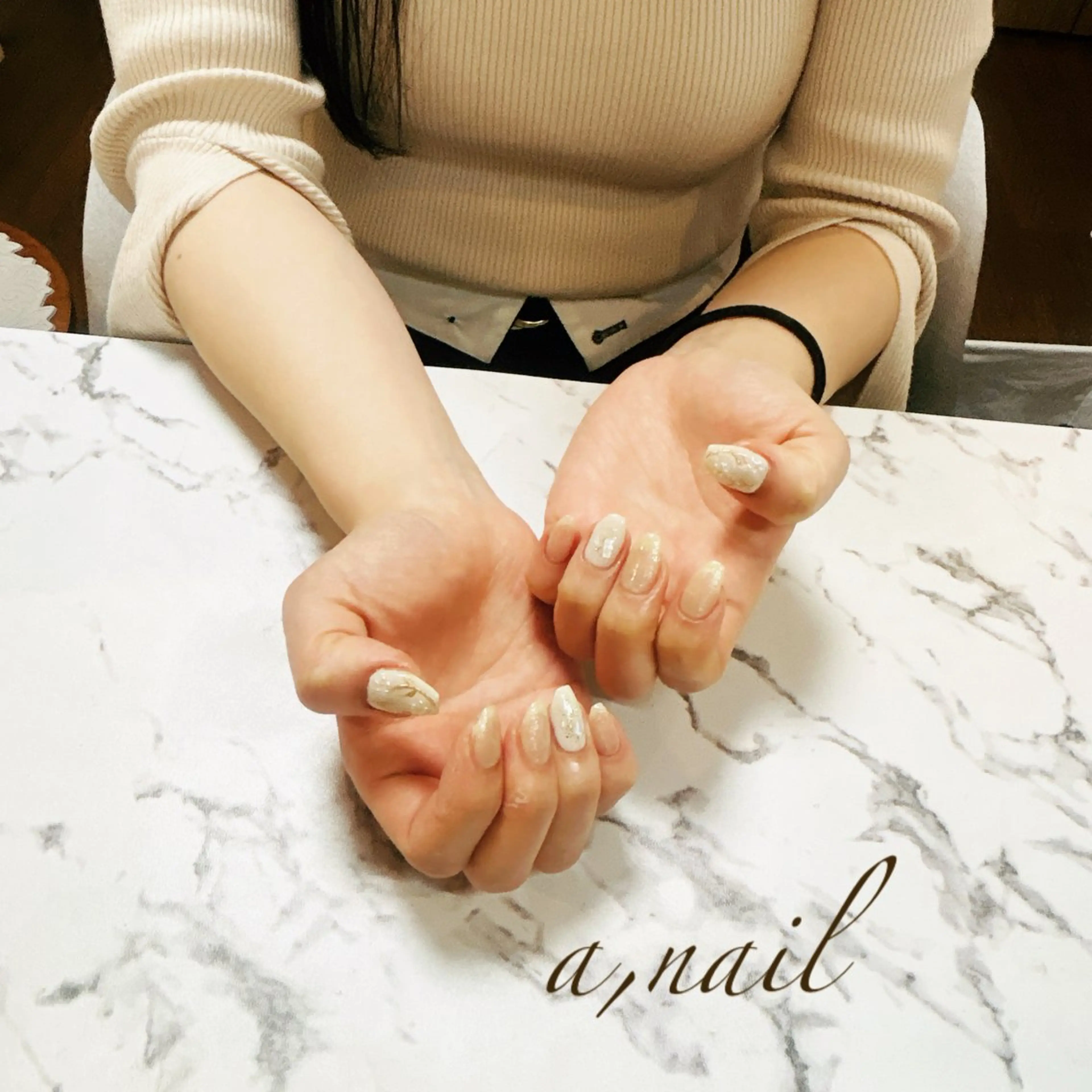 ネイル フラワーネイル キラキラネイル マグネットネイル 春ネイル ハンドネイル ネイルサロン エーネイルのネイルデザイン