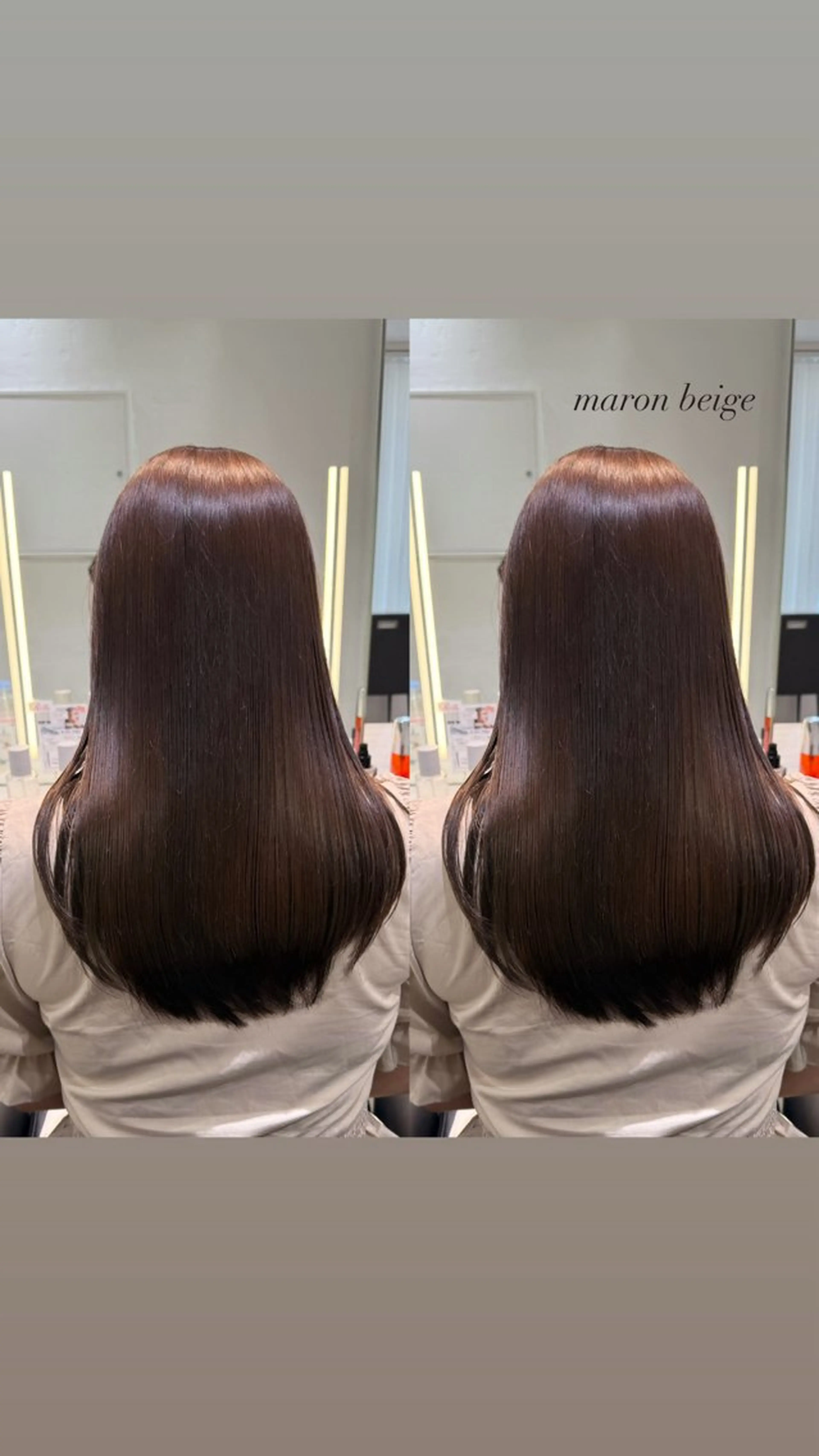 ロング カラー ベージュカラー カット ヘアカラー 艶カラー/ ストレート/くるみのヘアスタイル