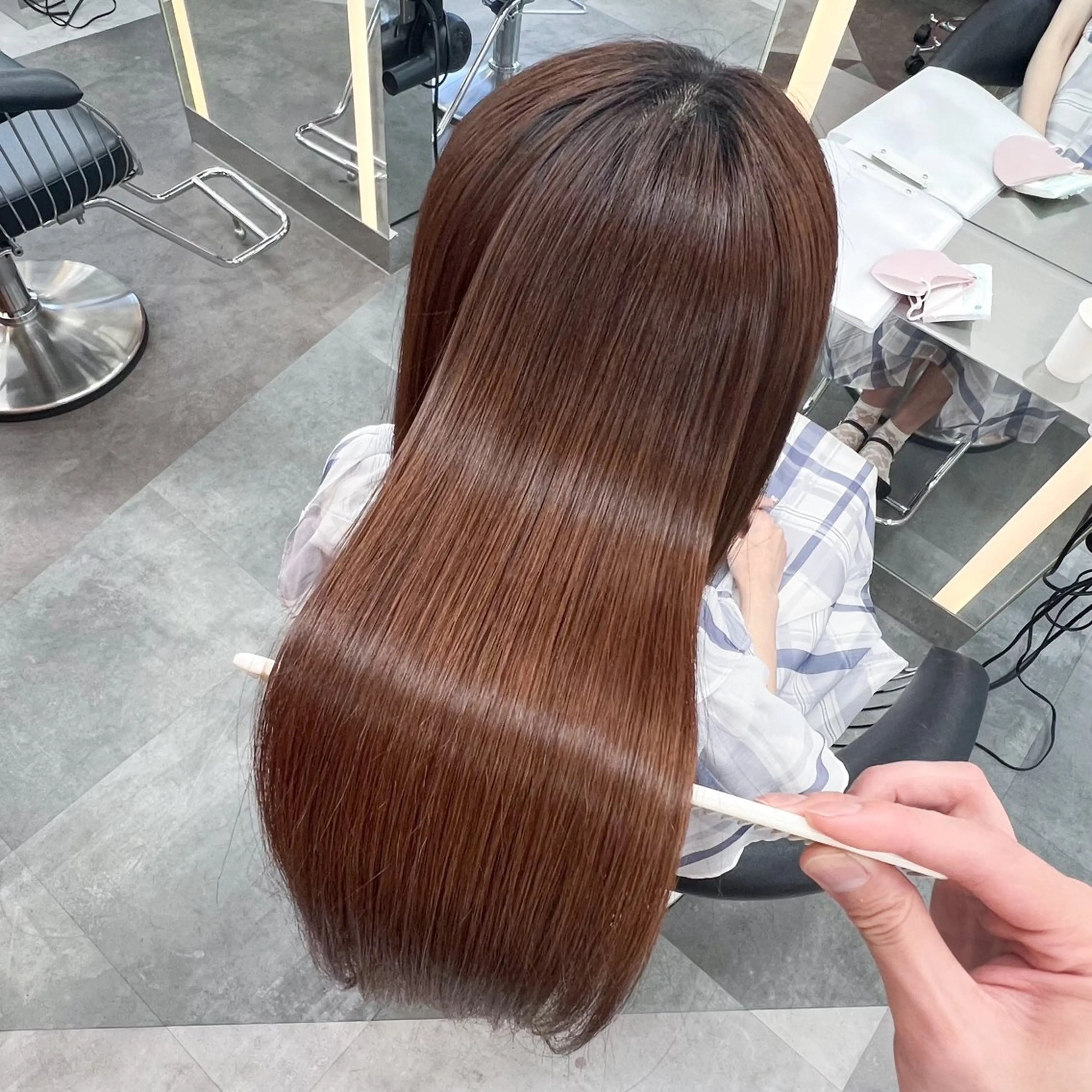 ロング カラー カット ヘアカラー トリートメント ケアカラー/縮毛矯正 /レイヤー/板垣光采のヘアスタイル