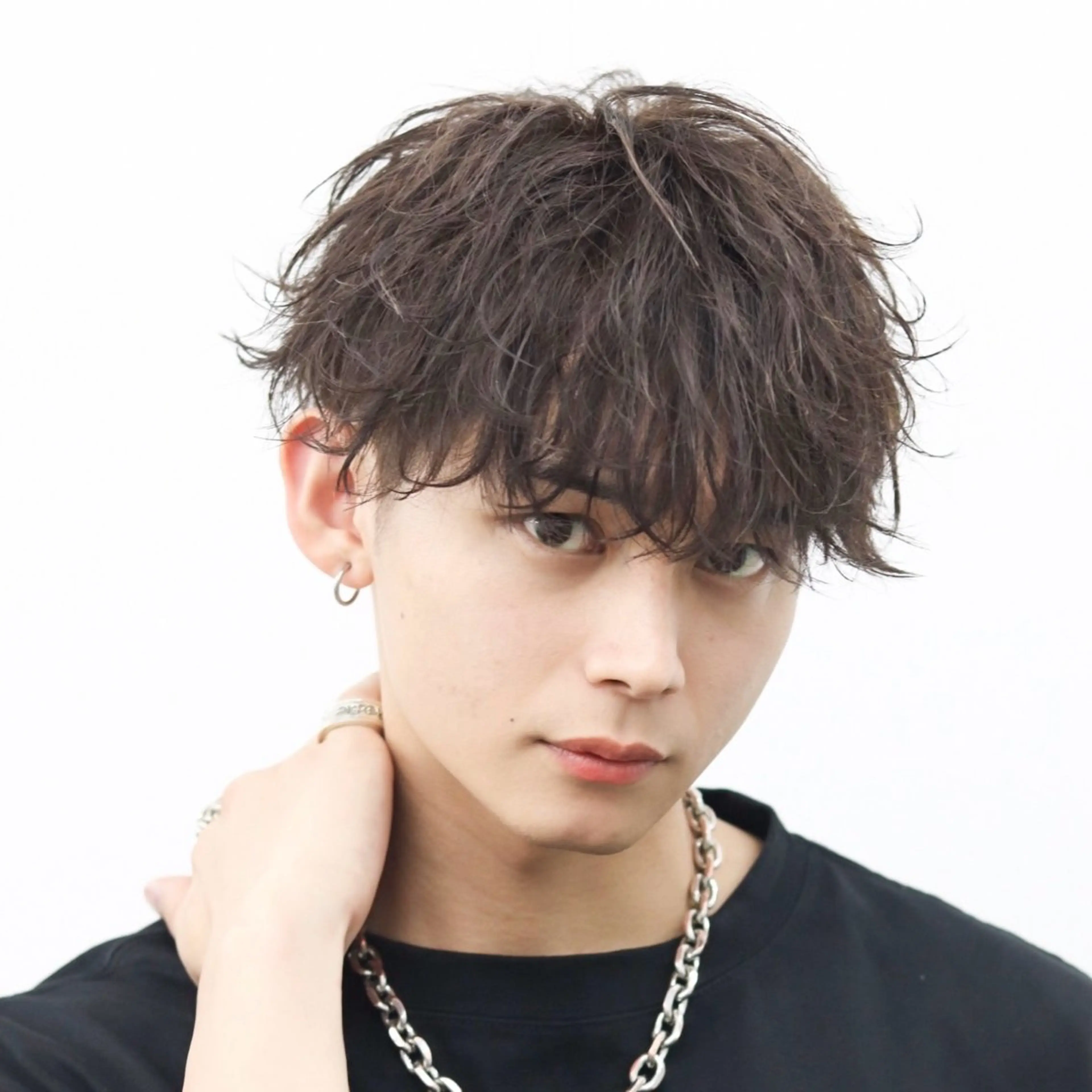 ミディアム カラー パーマ メンズ カット パーマ トリートメント シースルーマッシュ/ メンズ/KYOHEIのヘアスタイル