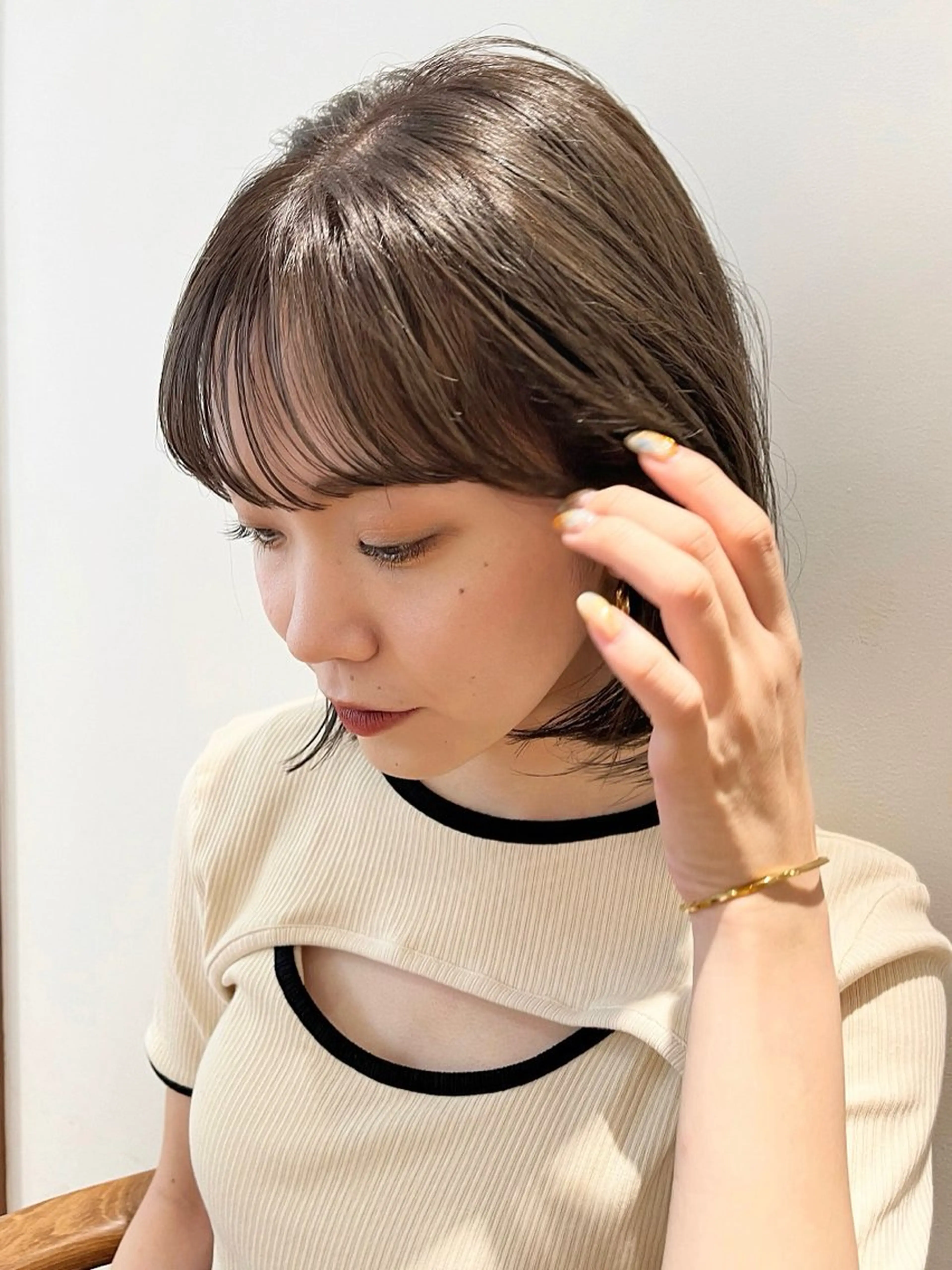 ショート カラー トリートメント ヘッドスパ オリーブ/縮毛♡ Natsuno🩰のヘアスタイル