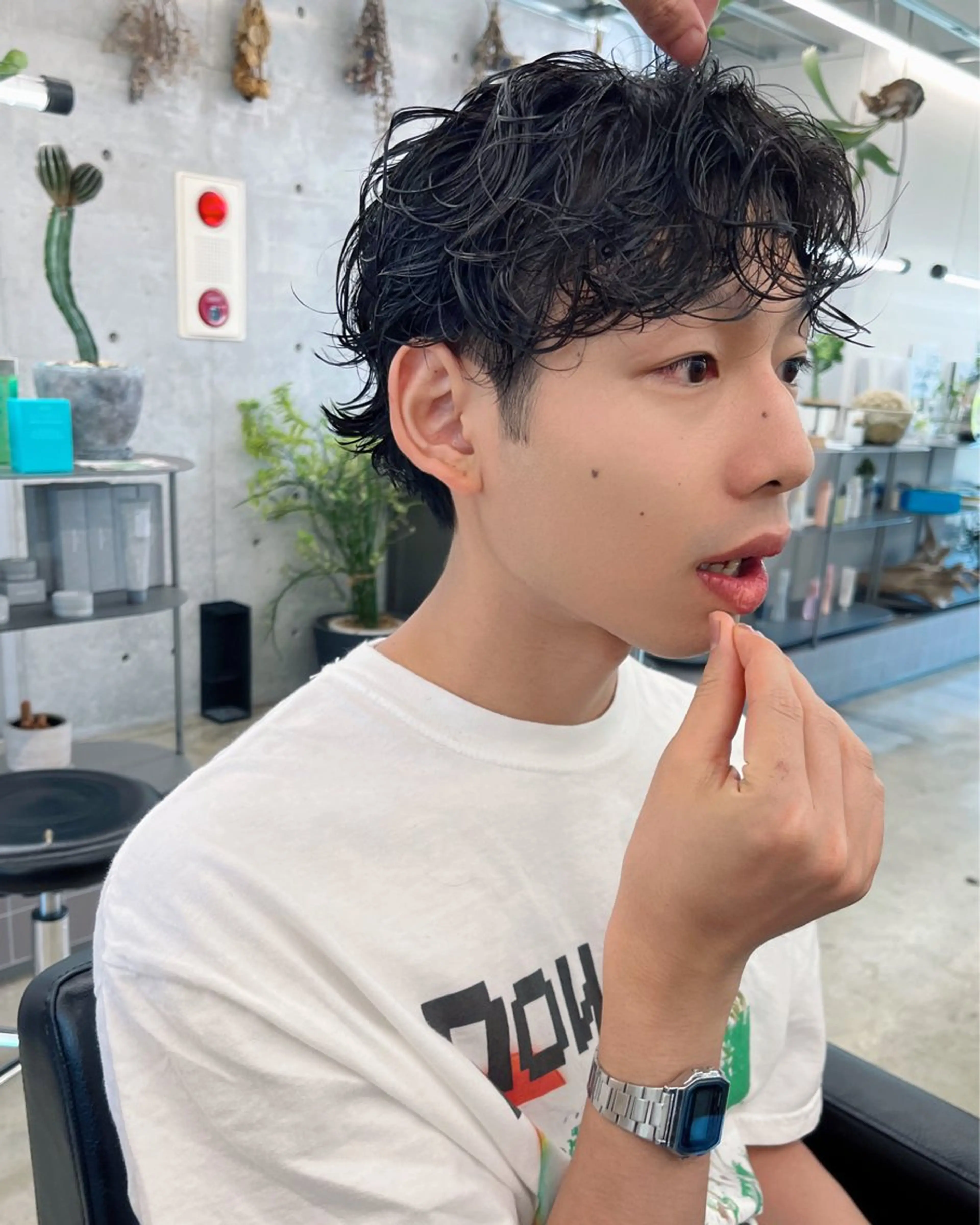 パーマ メンズ カット パーマ ダブルカラー/ ケアブリーチ/クニトのヘアスタイル