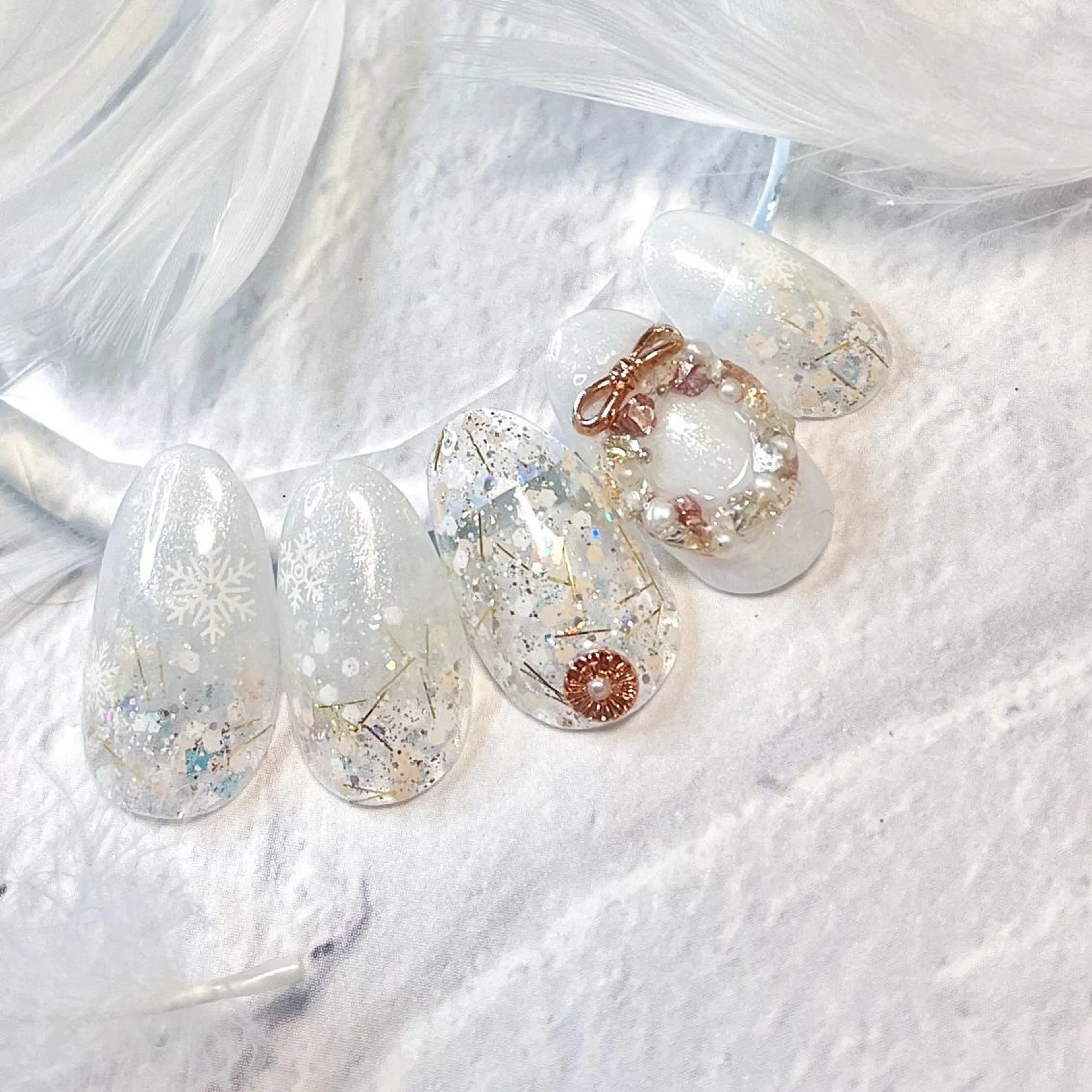 ネイル 冬ネイル クリスマス ハンドネイル Nail Rinonのネイルデザイン