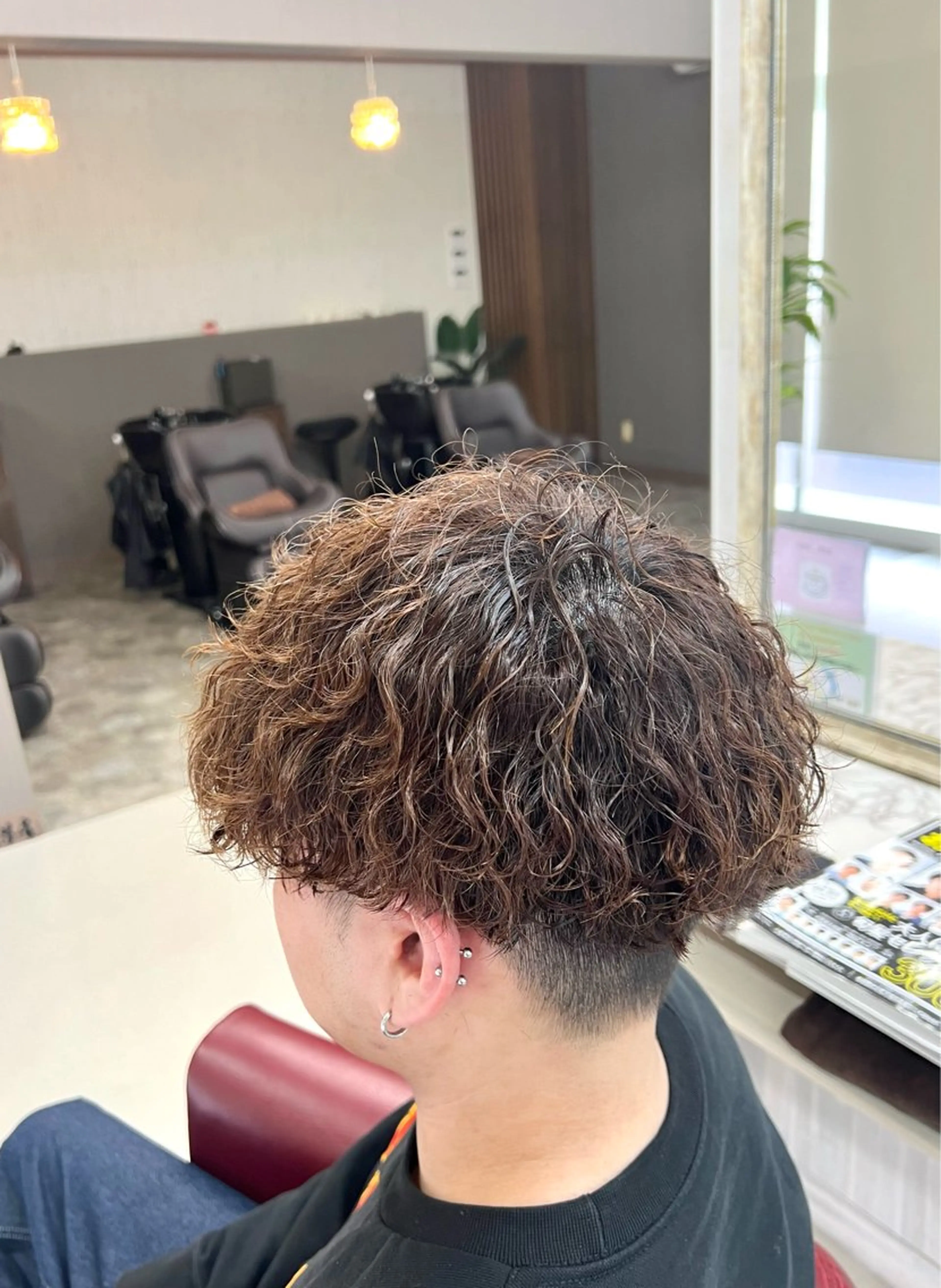 ショート パーマ メンズ メンズパーマ 波巻きパーマ KEN 🌟のヘアスタイル