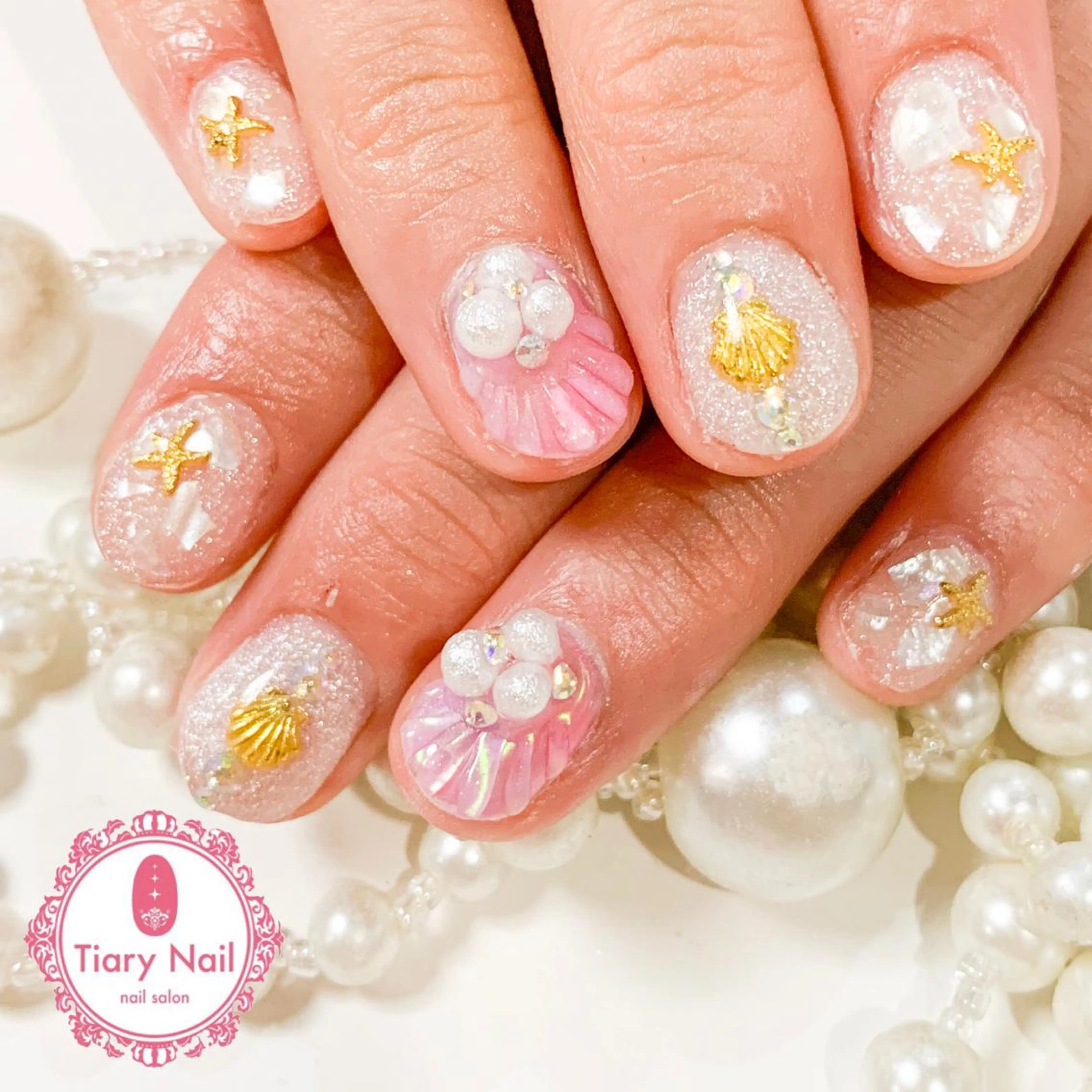 ネイル ハンドネイル 💗🪽Tiary Nail🪽💗のネイルデザイン