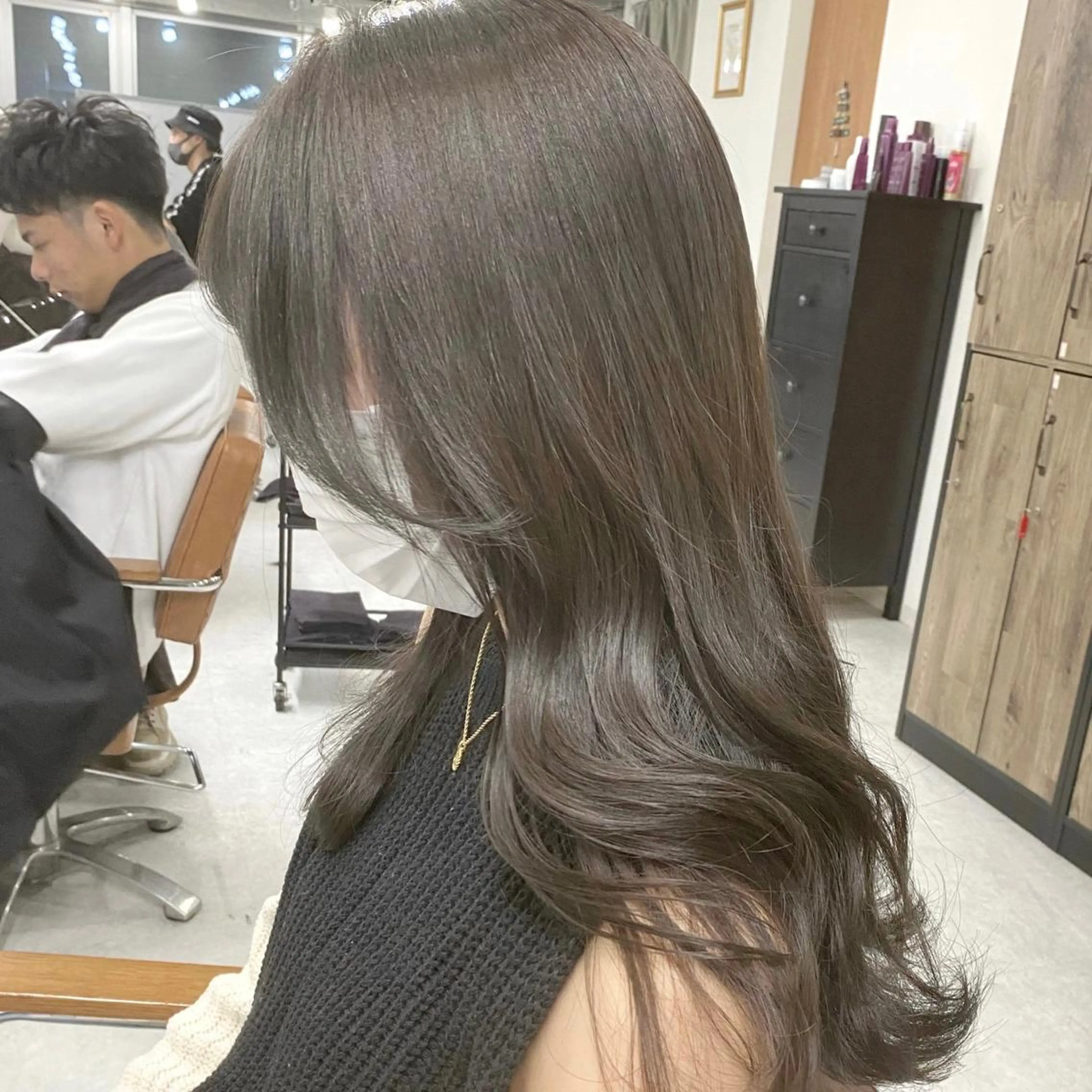 ミディアム カラー パーマ ヘアアレンジ メンズ キッズ ネイル マツエク・マツパ アイブロウ 似合わせカラー♡髪質 改善🎀サトカ🍒のヘアスタイル
