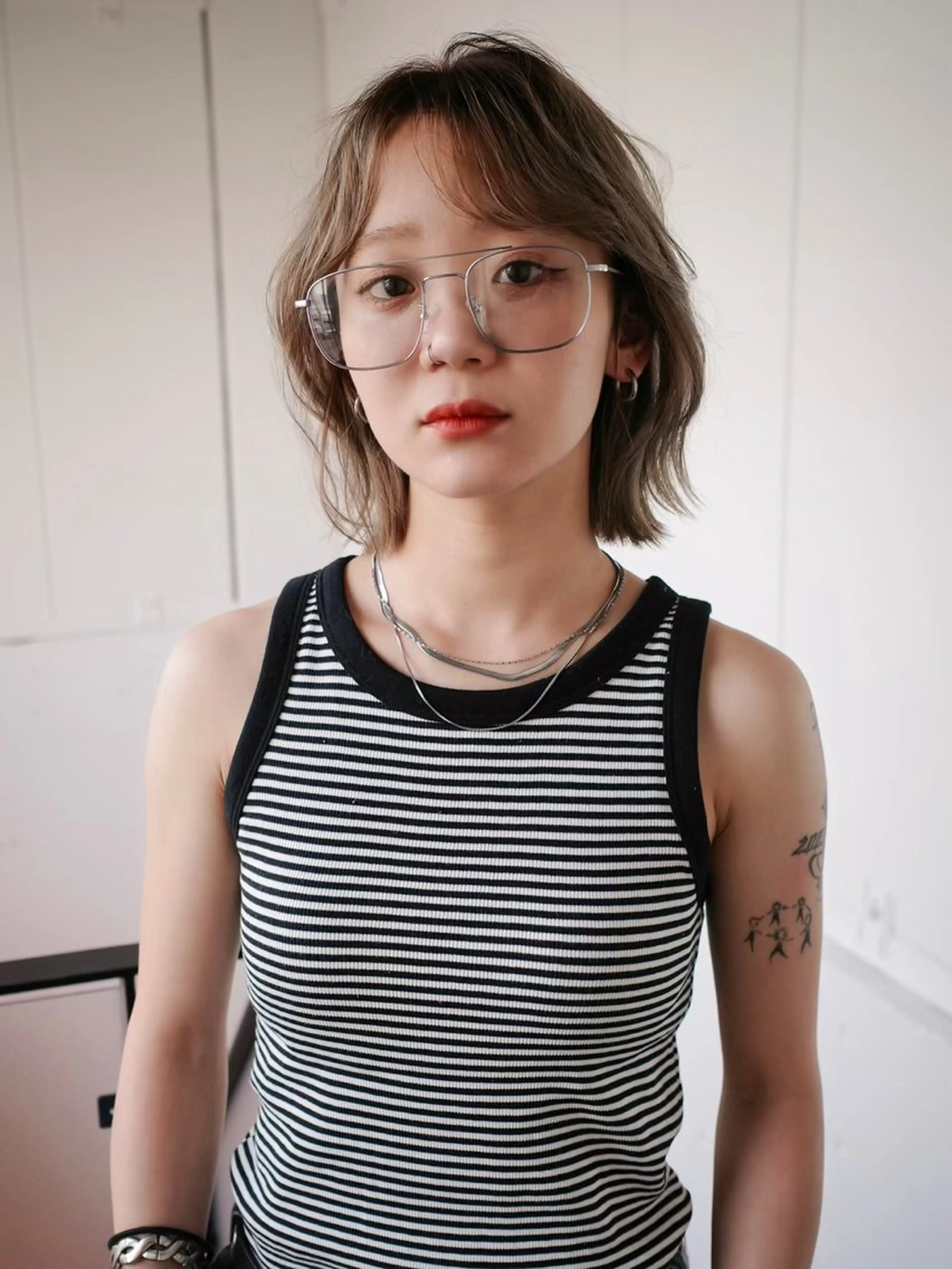 ミディアム カラー 中島 祐希のヘアスタイル